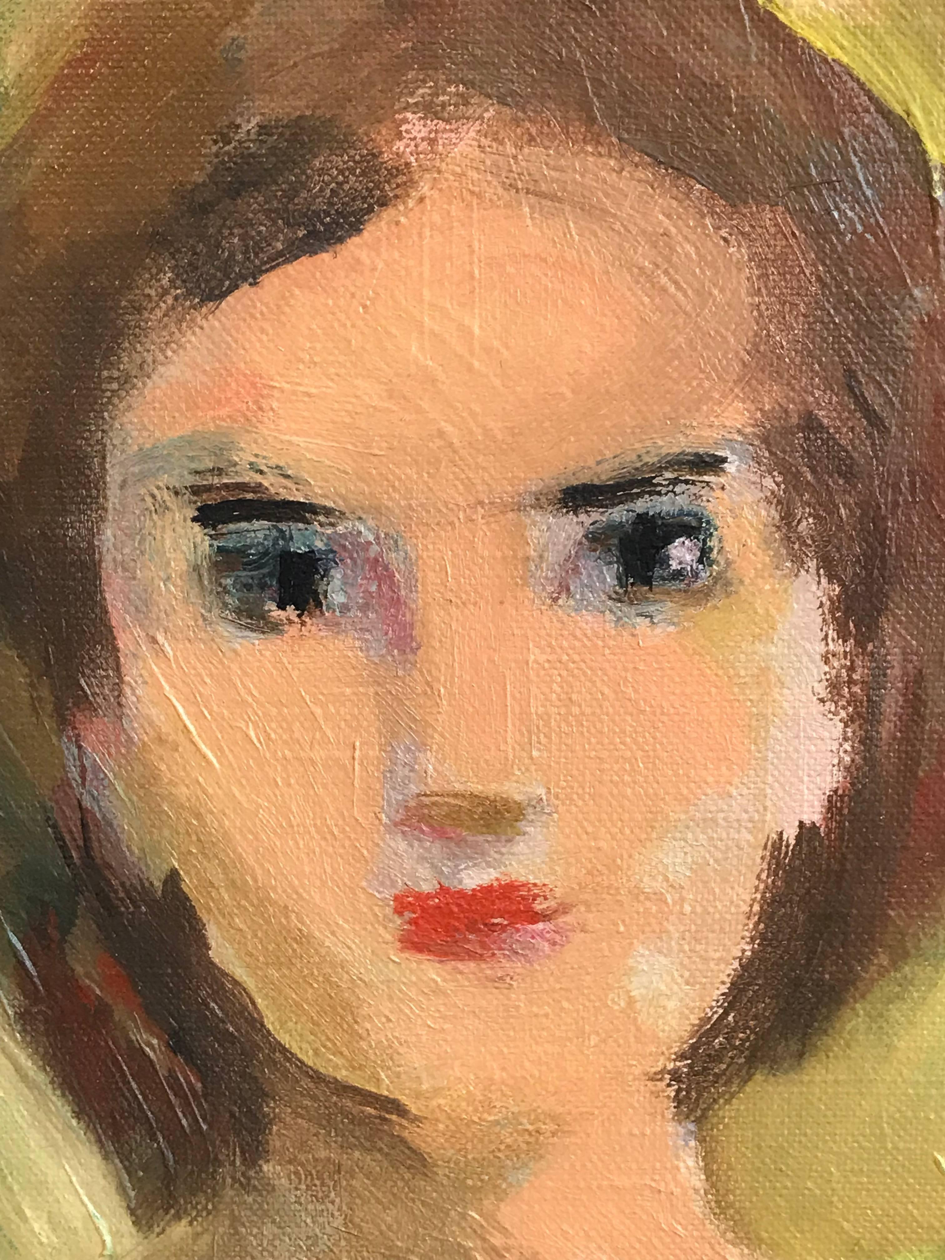 French Fauvist Oil Painting Portrait of Young Girl 3