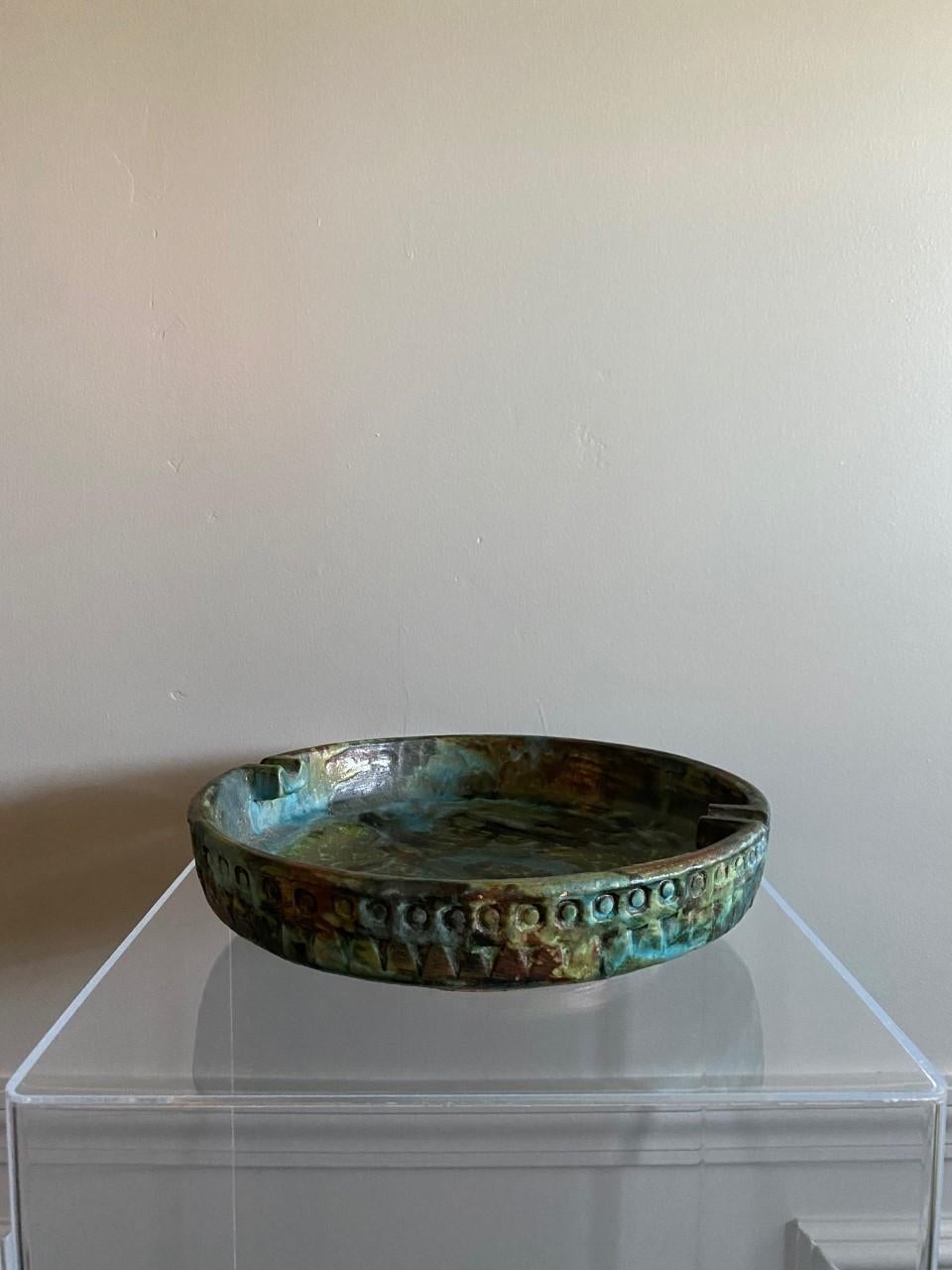 Mid-20th Century Raymor Bagni 1960s Sea Garden Glaze Vintage Ashtray Midcentury For Sale