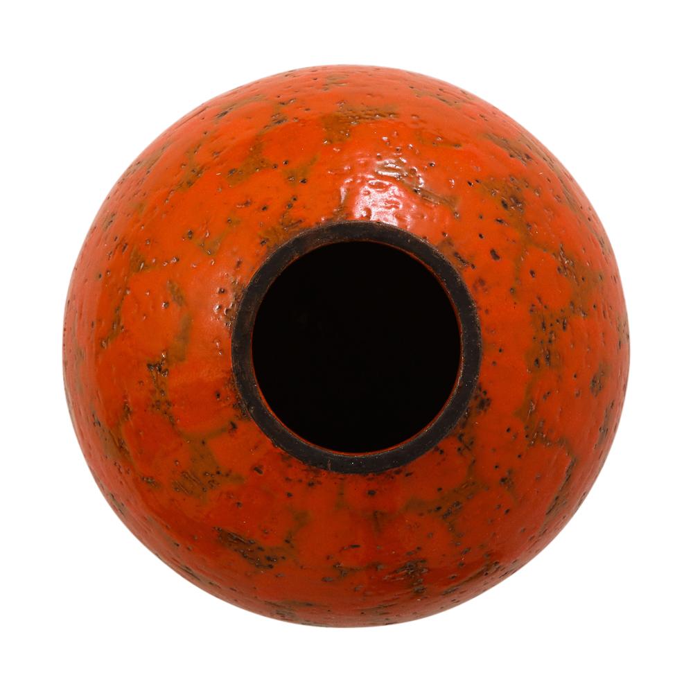 Bitossi Raymor Vase, Ceramic, Orange, Brown, Signed 9
