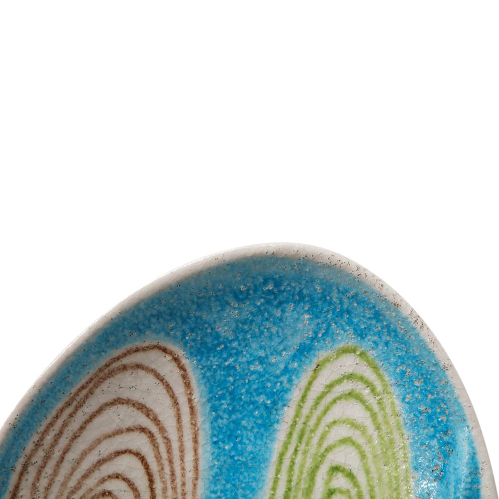 Aschenbecherschale von Alvino Bagni Raymor, Keramik, abstrakt, blau, grün, braun, signiert im Angebot 1