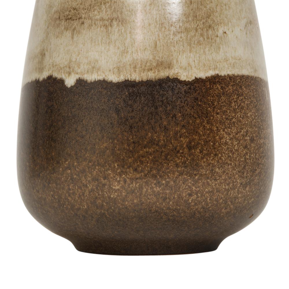 Glazed Alvino Bagni for Raymor Vase, Ceramic, Brown, Beige, Earth Tones, Signed For Sale