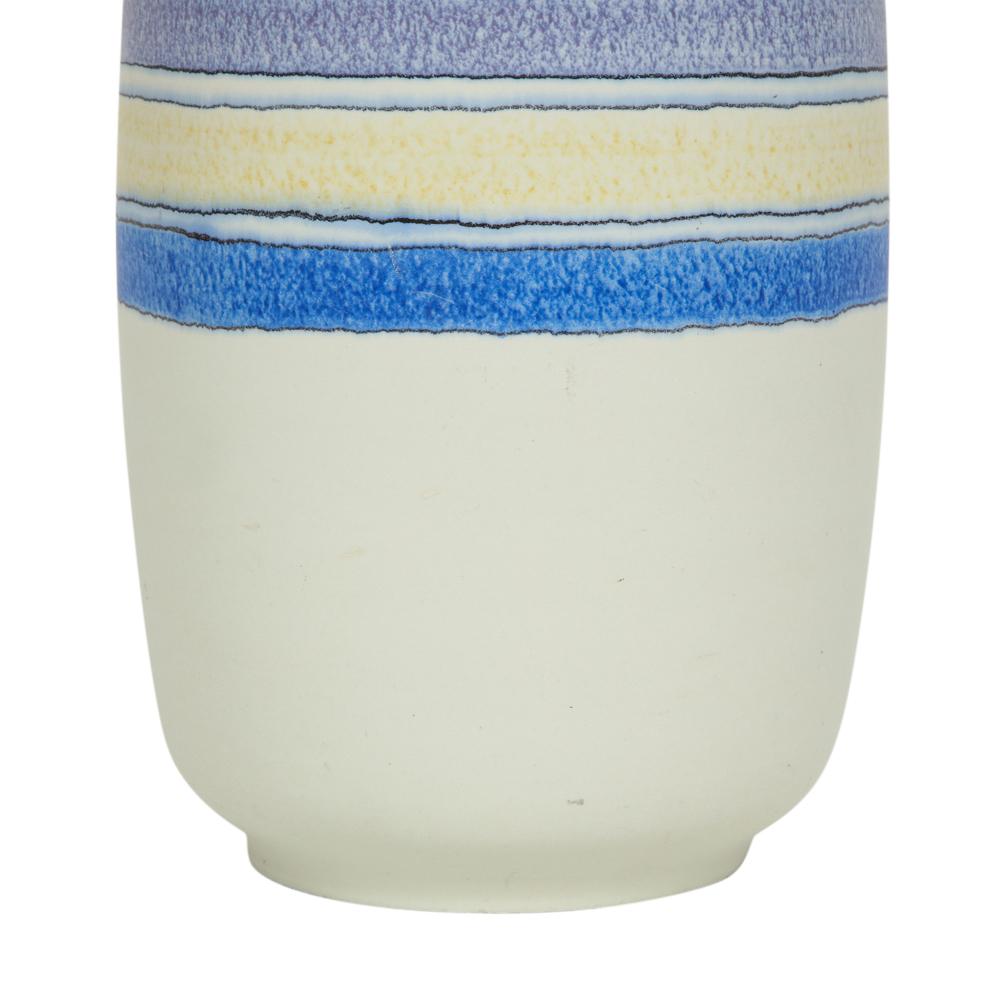 Raymor Bitossi Ceramic Vase Stripes Bagni Signed, Italy, 1960s In Good Condition In New York, NY