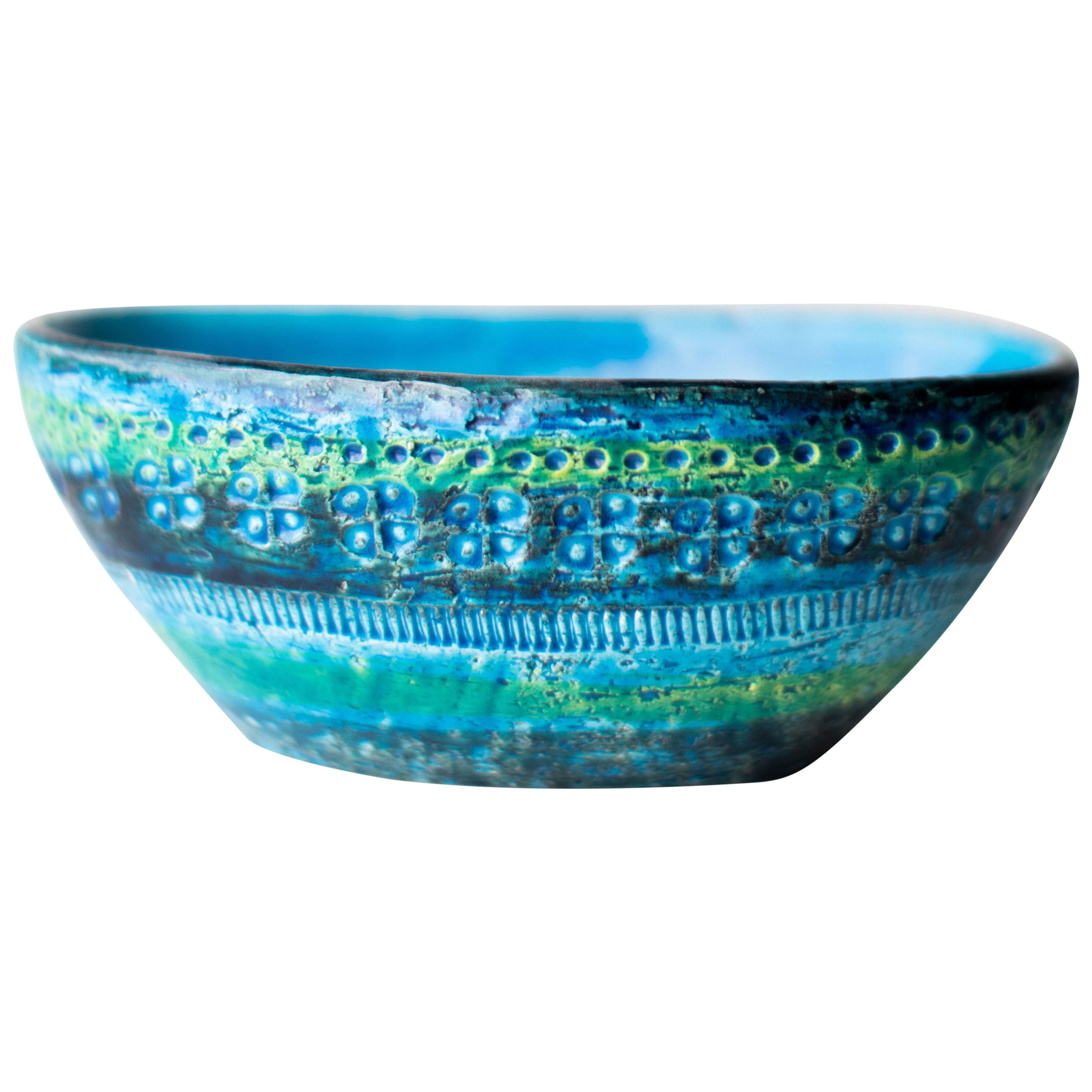 Raymor Bitossi Italian Pottery Bowl Remini Blue
