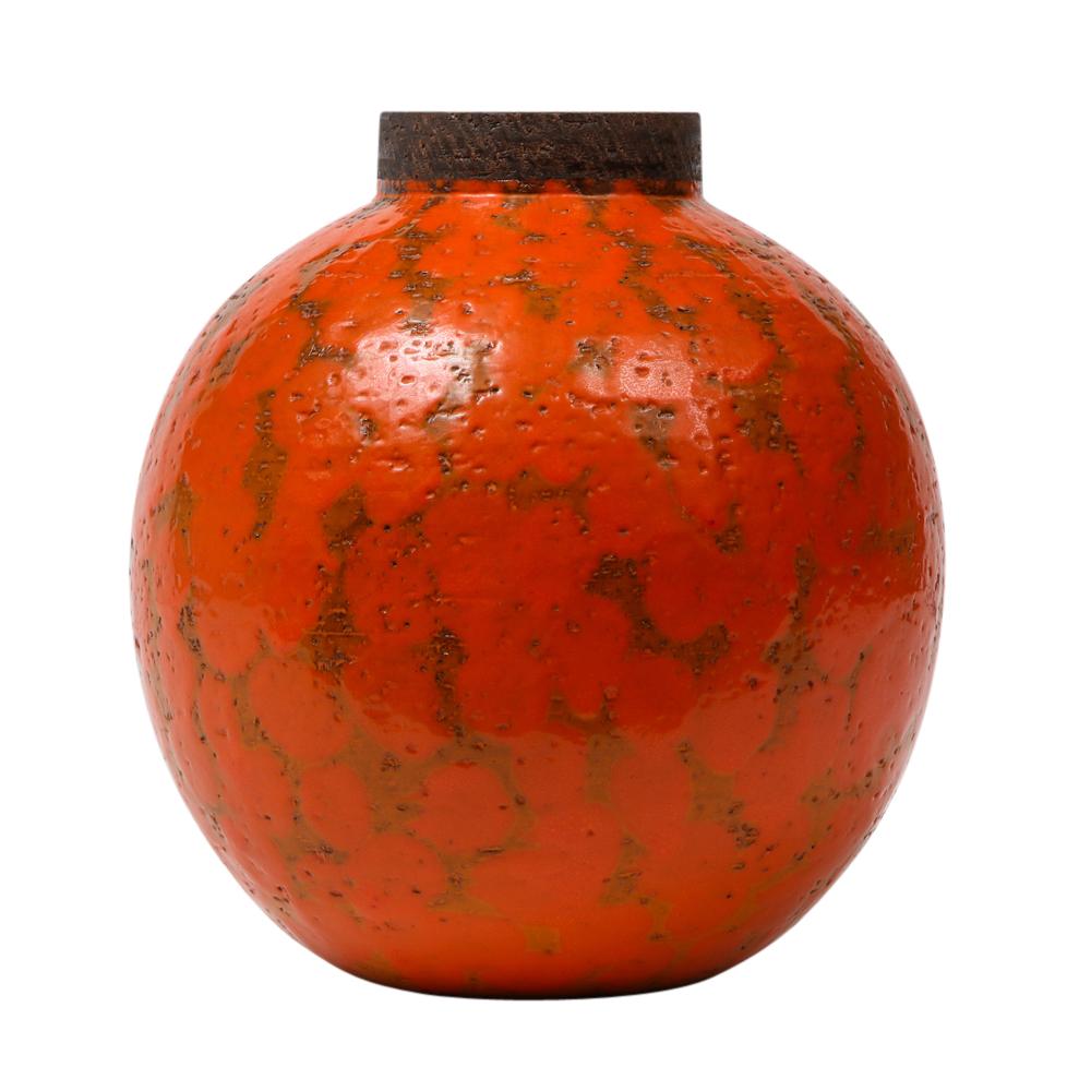 ceramic orange vase