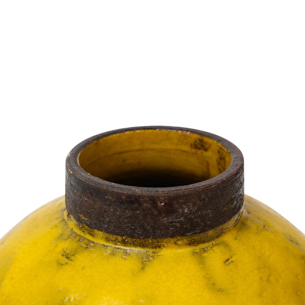 Raymor Bitossi Vase, Ceramic Yellow Brown, Signed 1