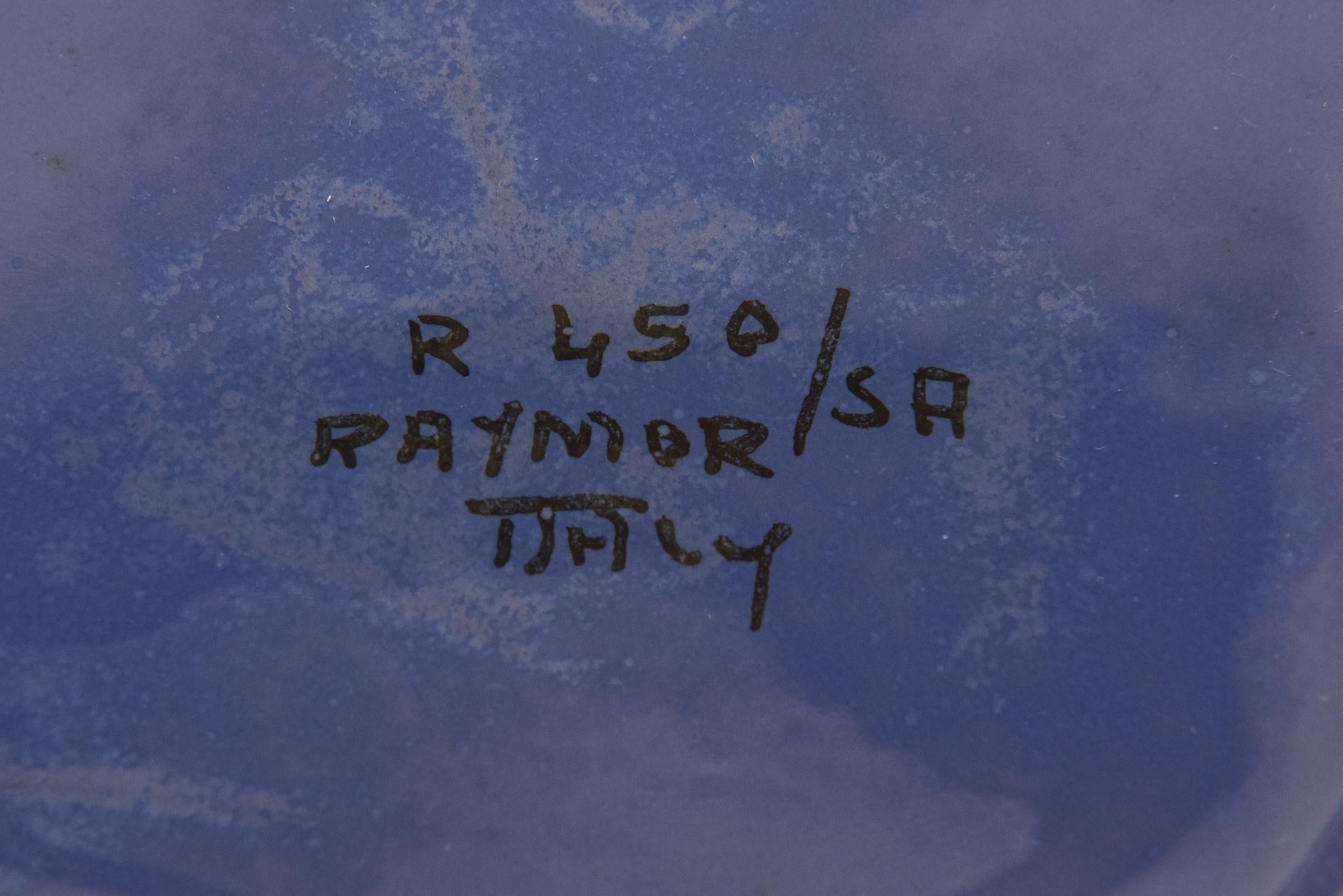 Raymor Bitossi Vintage texturierte Keramik Schüssel rot, braun, schwarz, lila Italienisch im Angebot 4