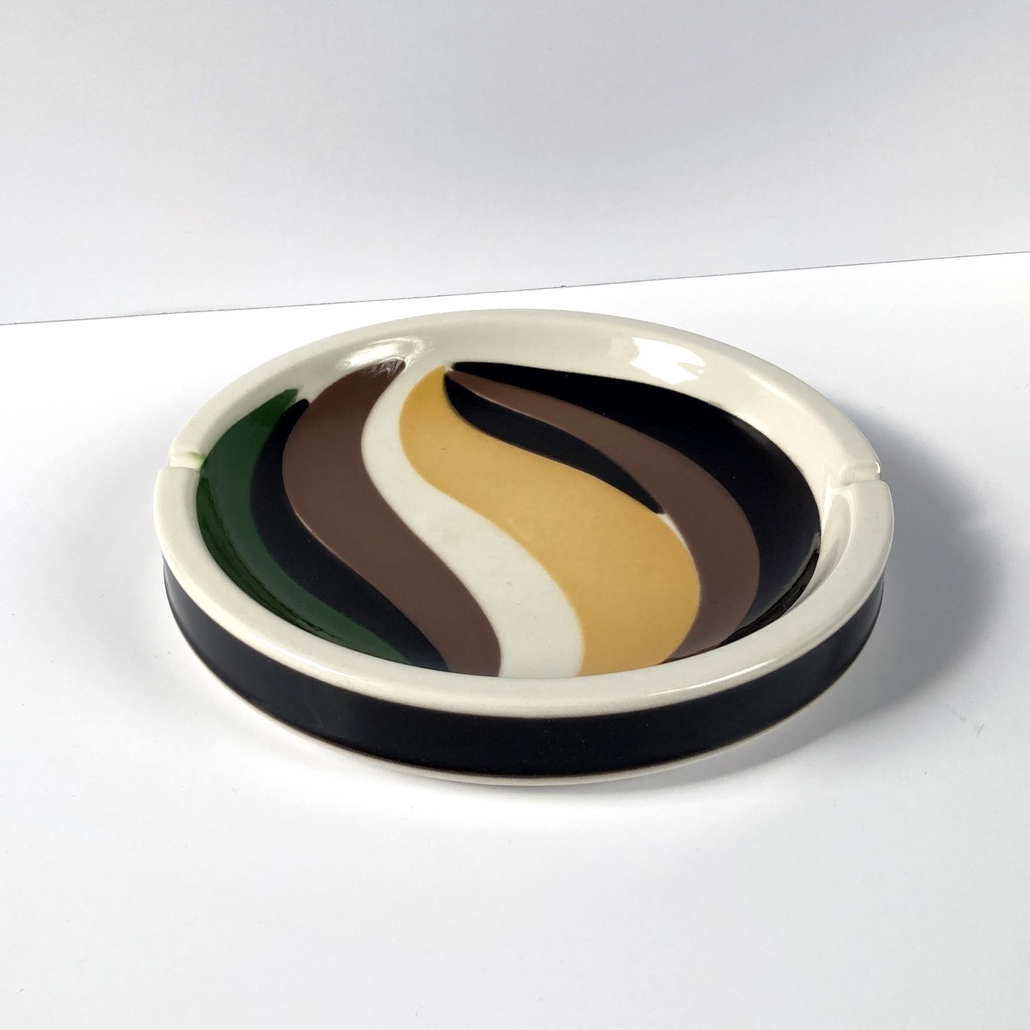 Glazed Raymor by Mancioli Italy Geometric Vide Poche Midcentury 1960s