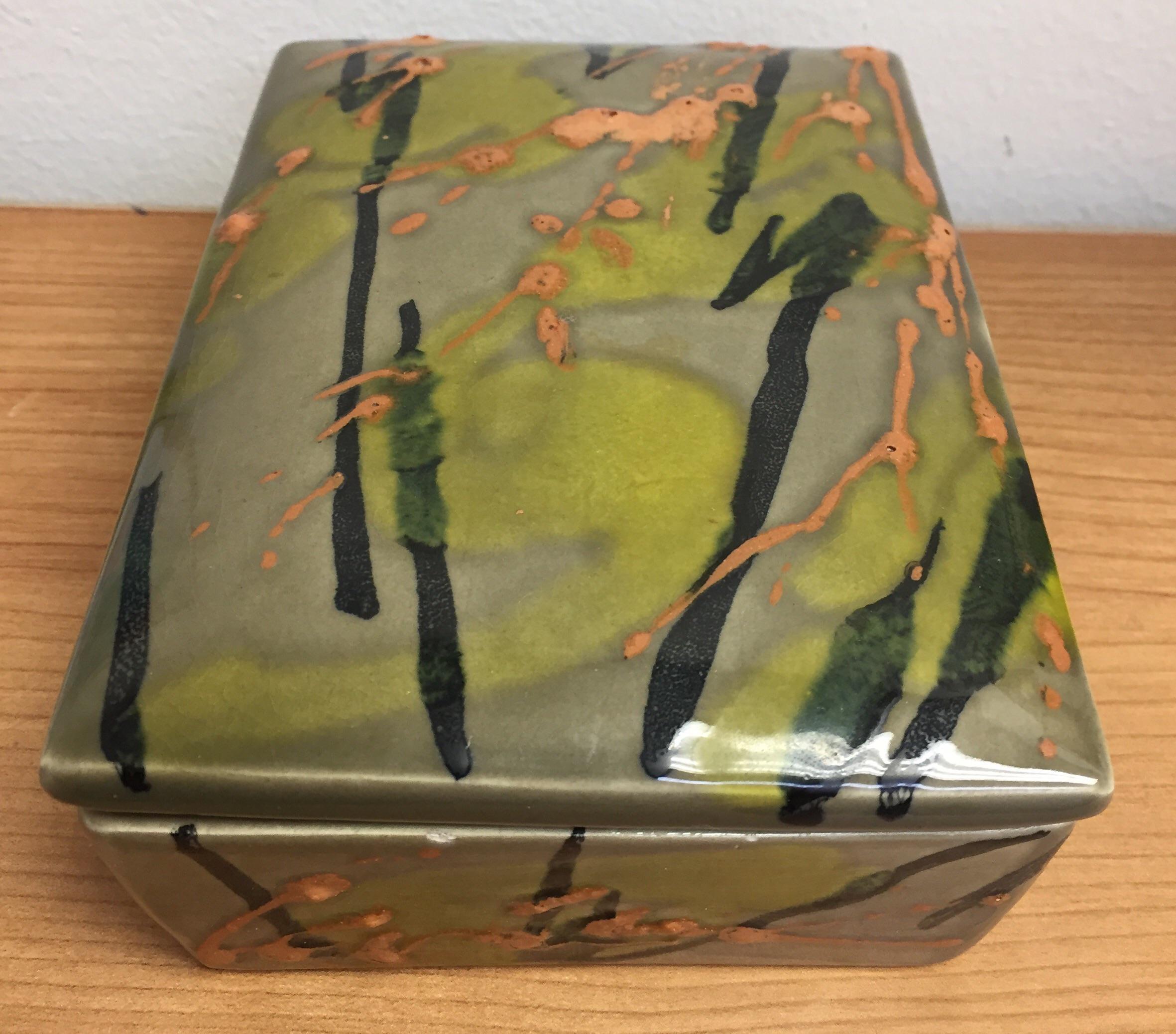 Italian Raymor Ceramic Drip Glaze Box For Sale