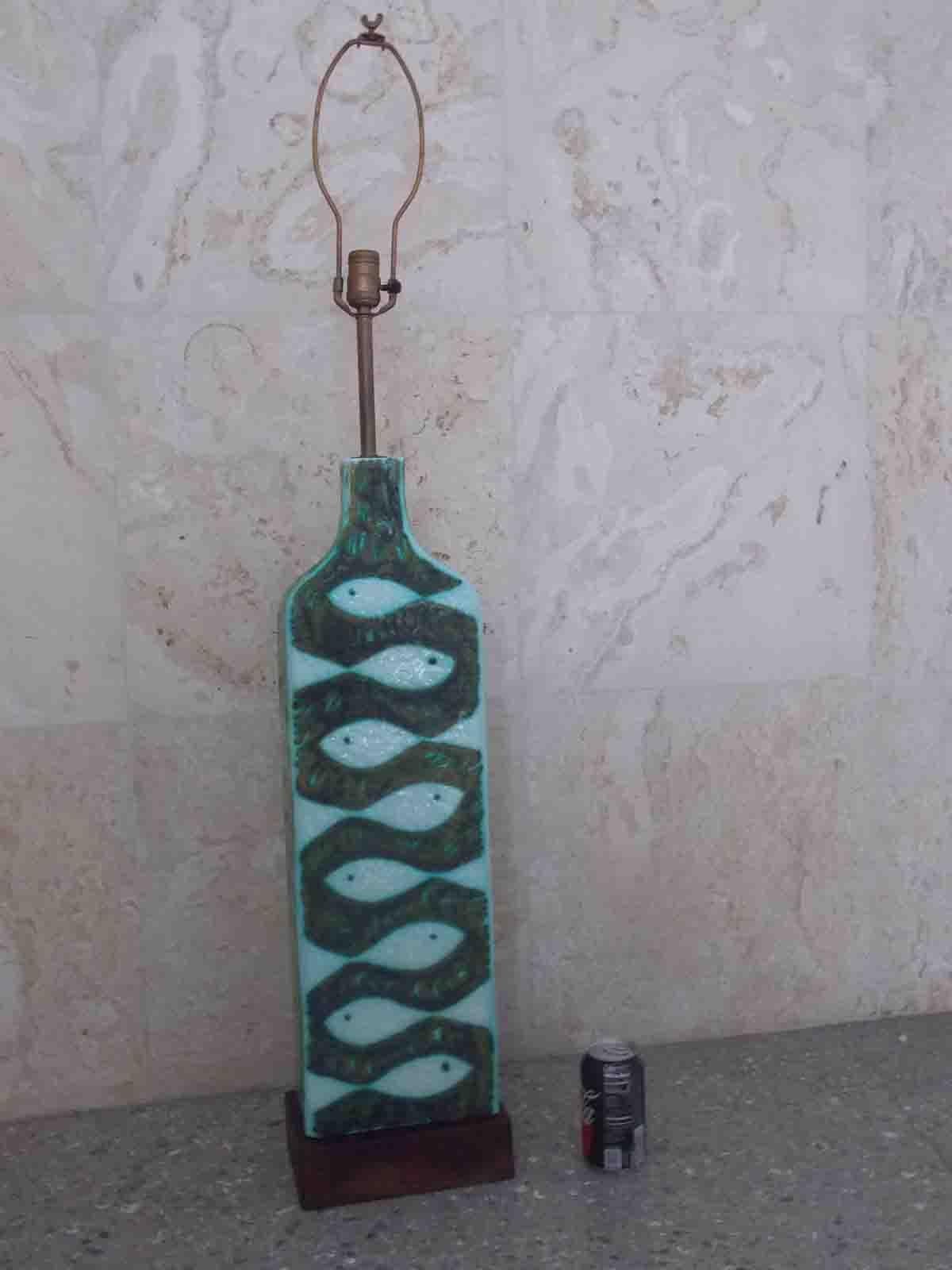 Mid-20th Century Raymor Ceramic Fish Lamp
