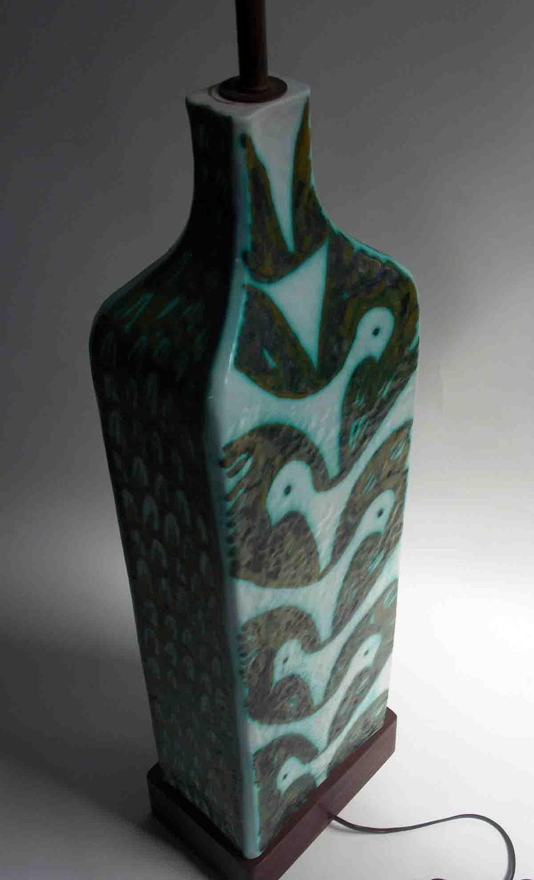 Raymor Ceramic Fish Lamp For Sale at 1stDibs