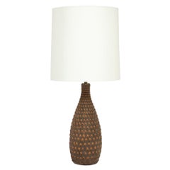 Raymor Table Lamp, Ceramic, Brown, Pinecone, Signed