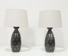 Raymor Ceramic Table Lamps, 1955 with Linen Shades