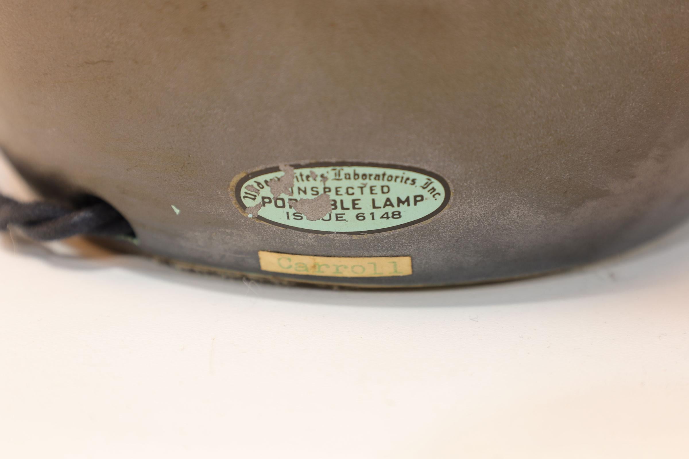 Céramique Lampes de bureau Raymor, 1955 avec abat-jour en lin en vente