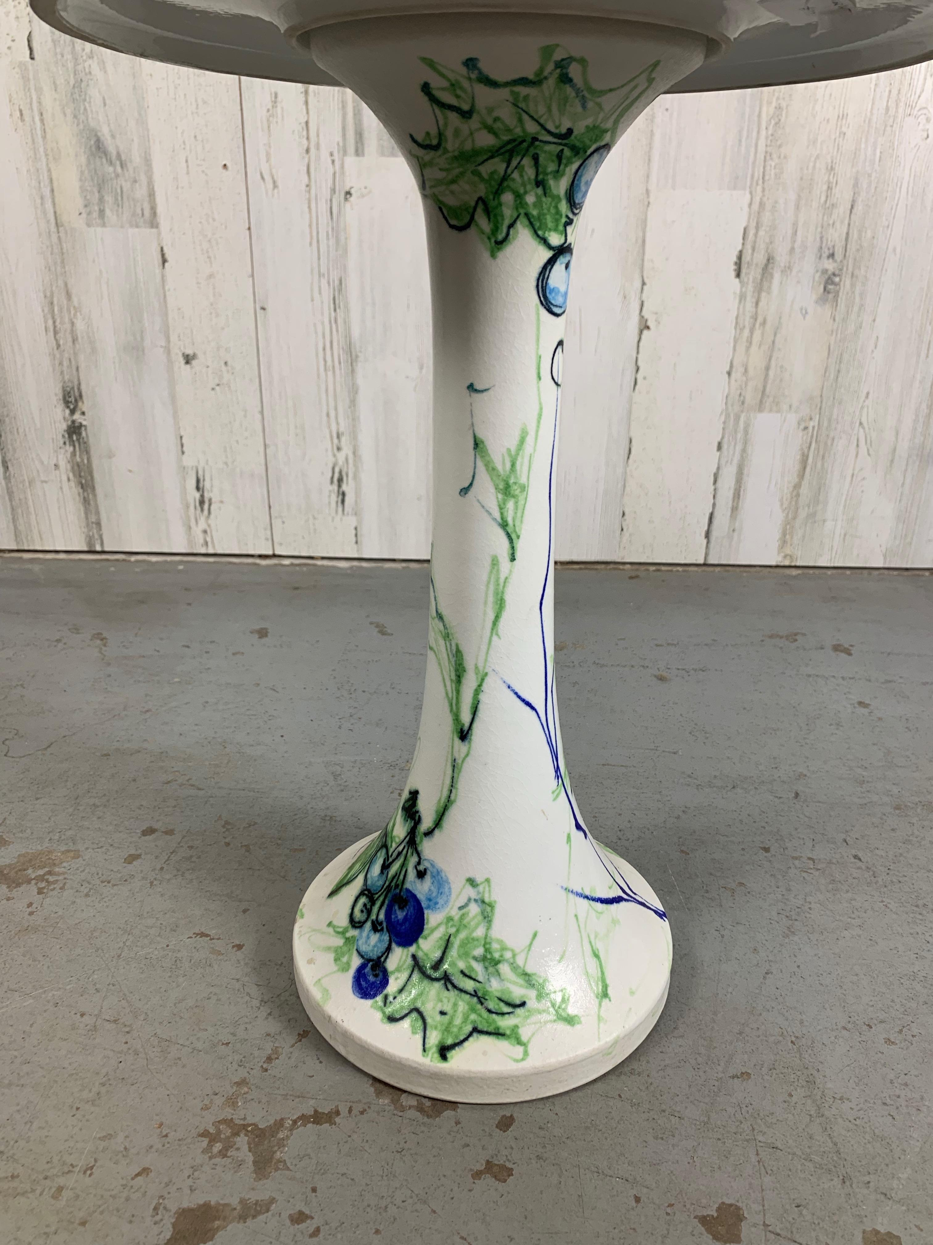 20th Century Raymor Ceramic Wine Table with Grapevine Decoration For Sale