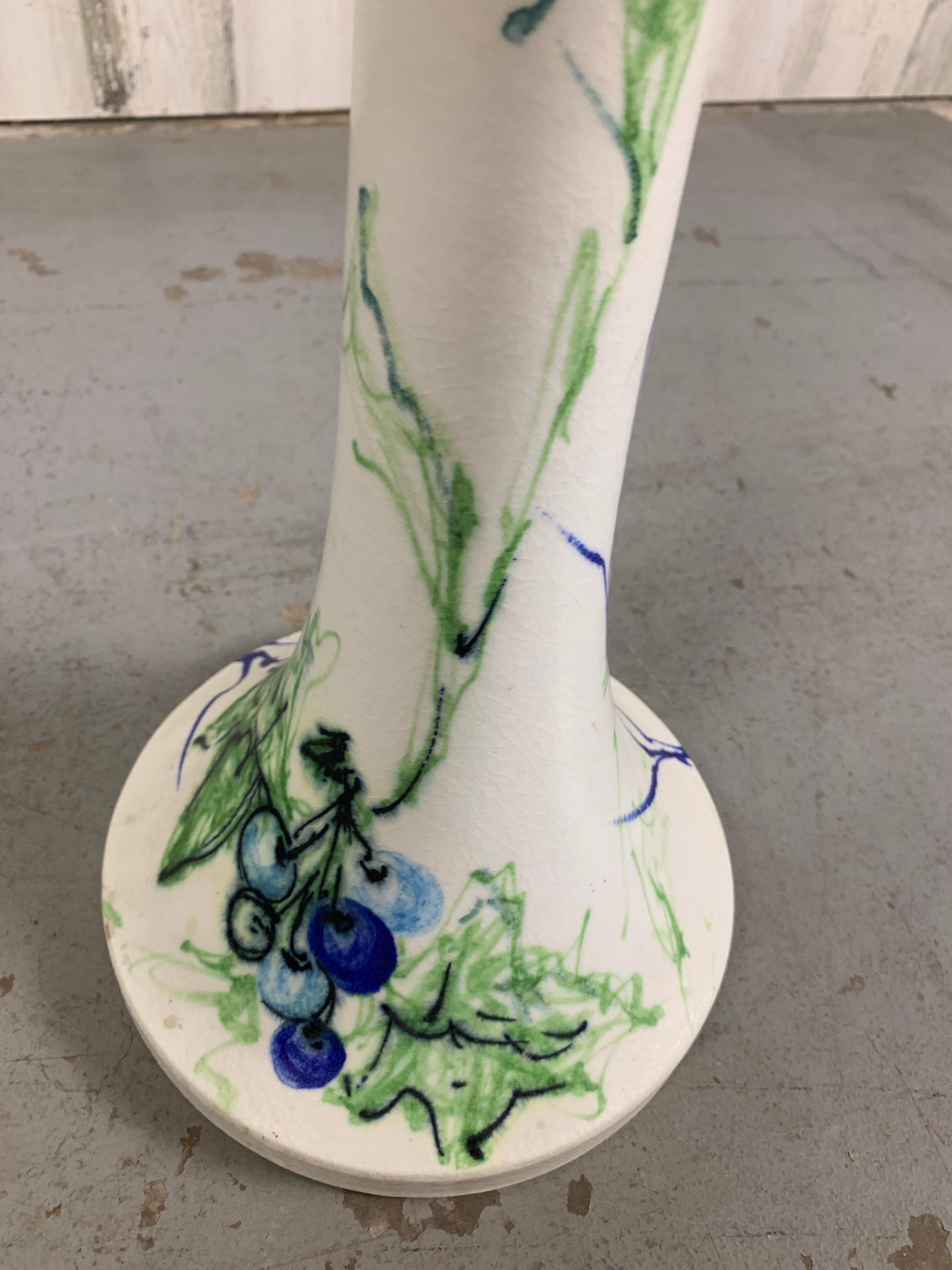 Raymor Ceramic Wine Table with Grapevine Decoration For Sale 3