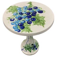 Raymor Ceramic Wine Table with Grapevine Decoration