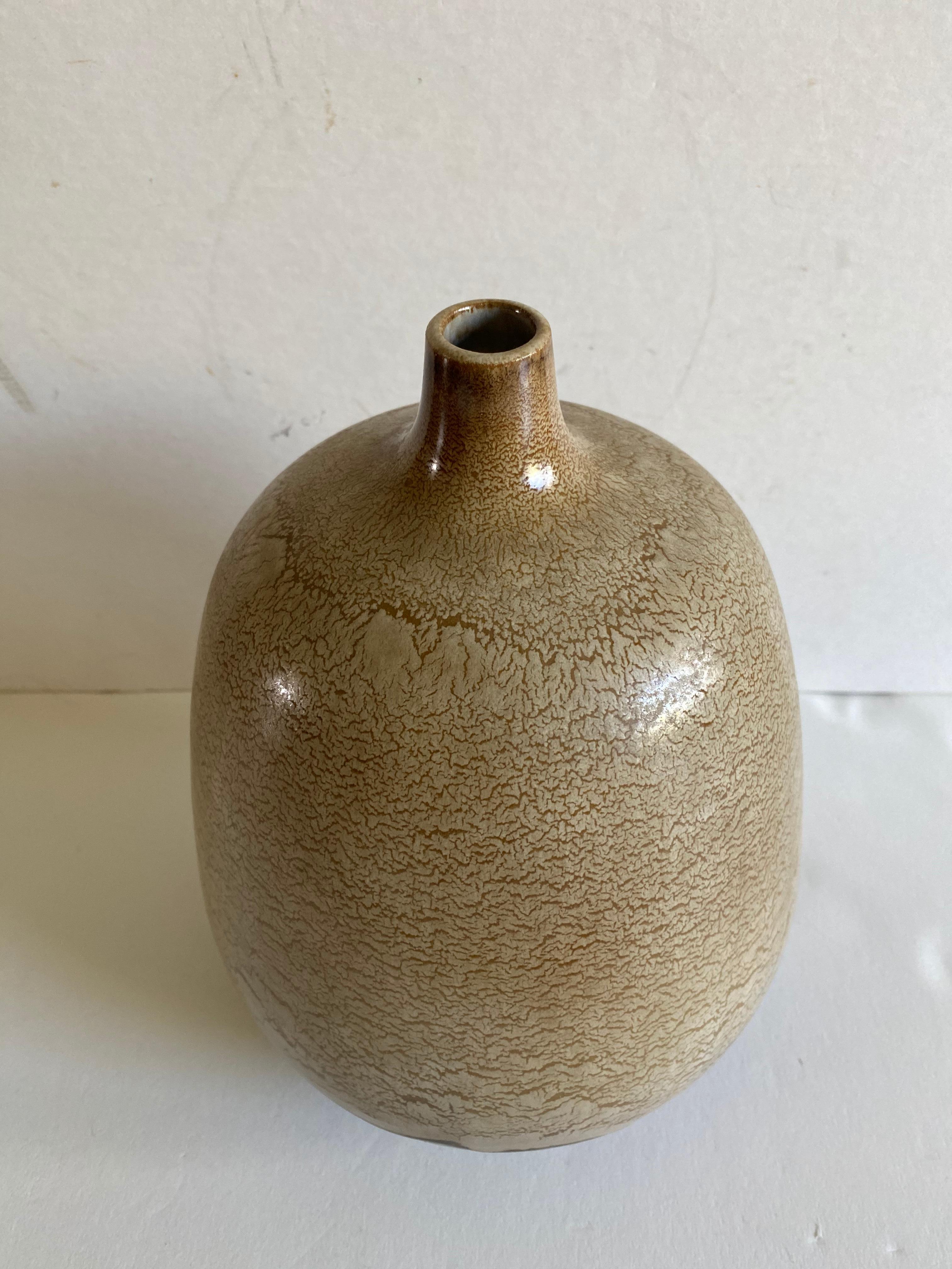 Mid-Century Modern Raymor Earthone Modernist Ceramic Vase by Alvino Bagni For Sale