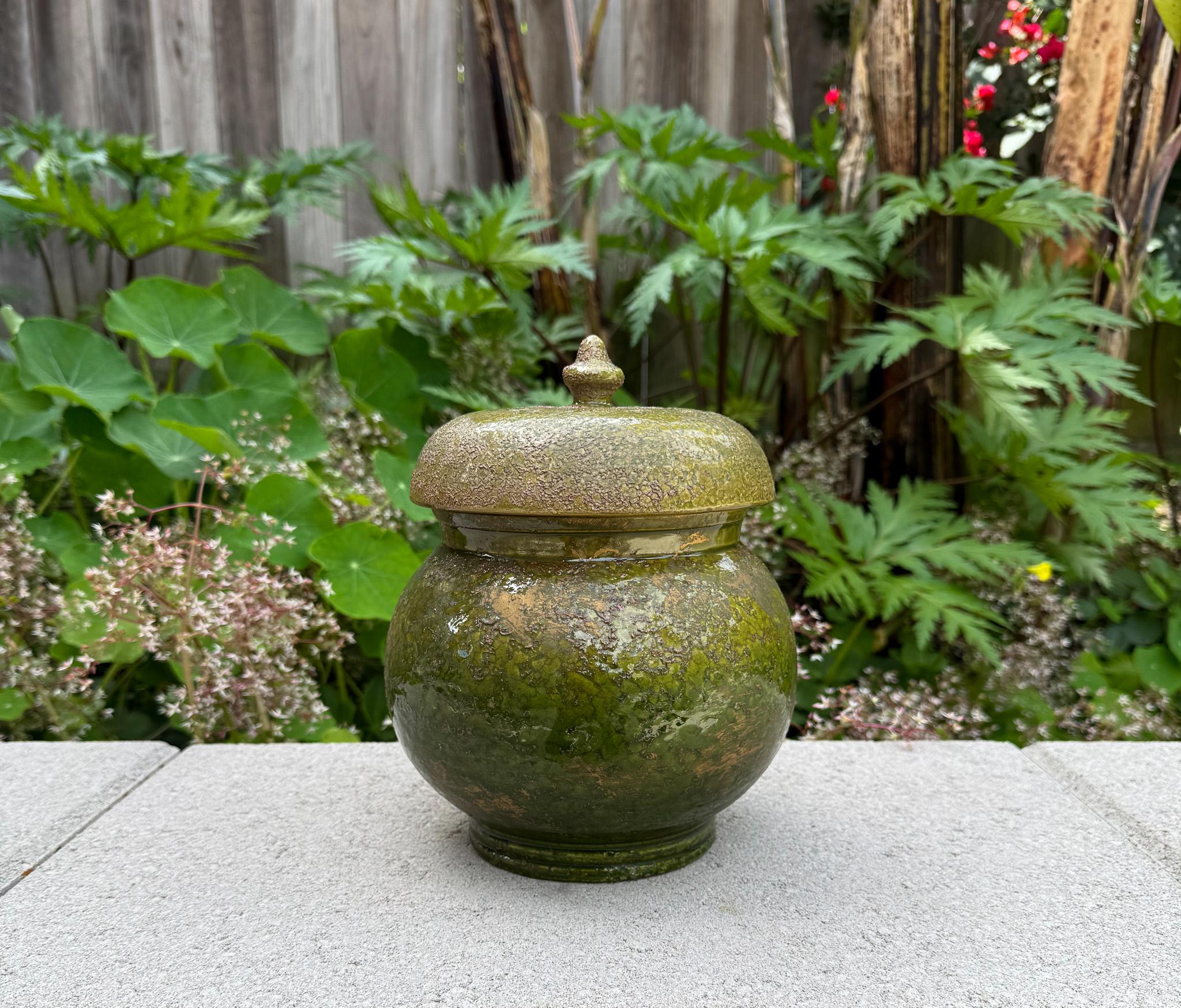 Barattolo per zenzero in ceramica verde e oro Raymor, Italia, C.C. 1955 in vendita 4