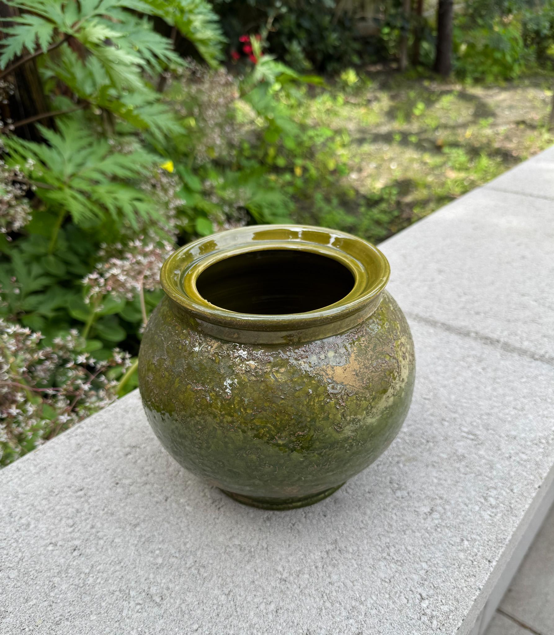 Barattolo per zenzero in ceramica verde e oro Raymor, Italia, C.C. 1955 in vendita 6