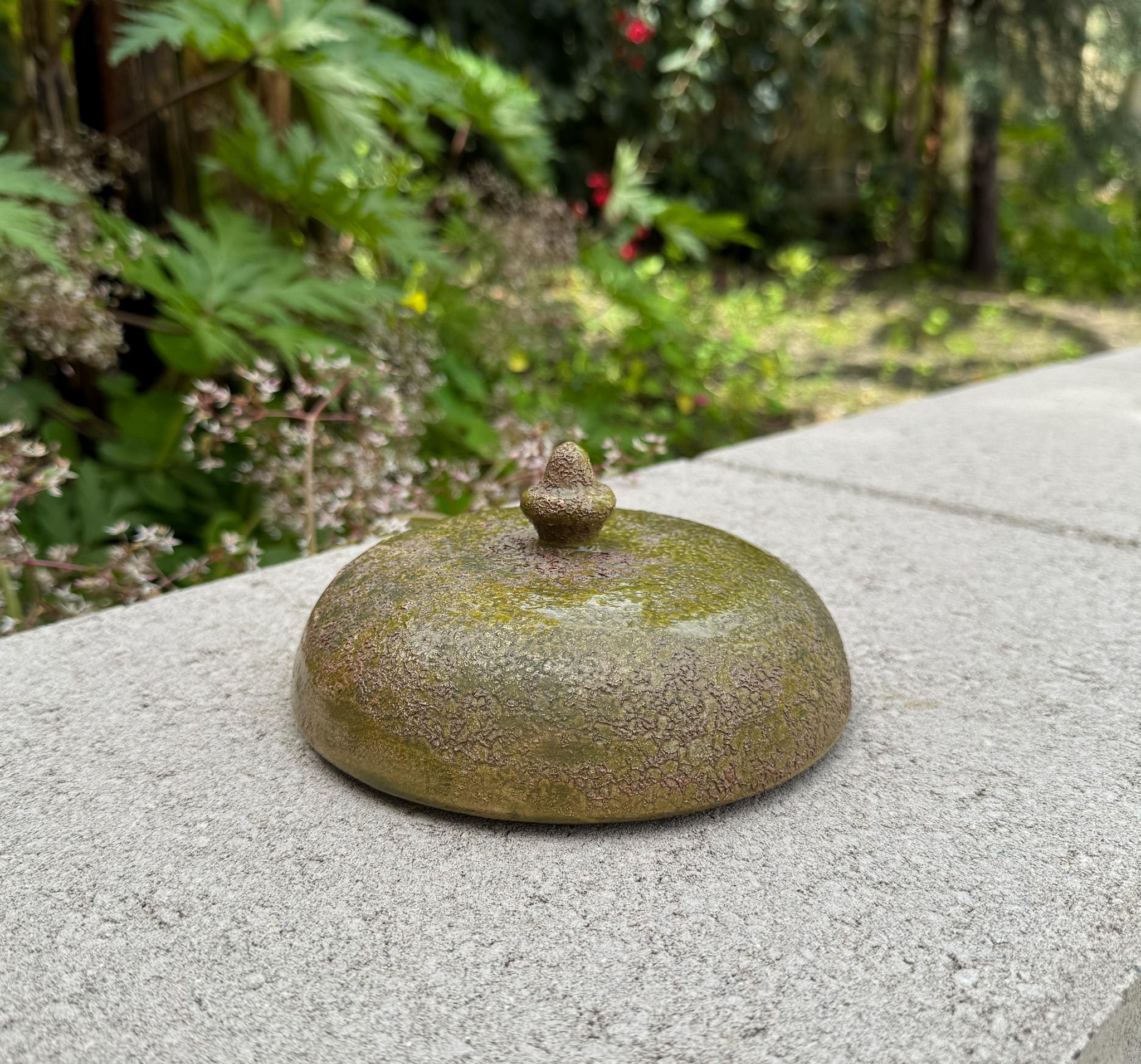 Barattolo per zenzero in ceramica verde e oro Raymor, Italia, C.C. 1955 In condizioni buone in vendita a San Juan Capistrano, CA