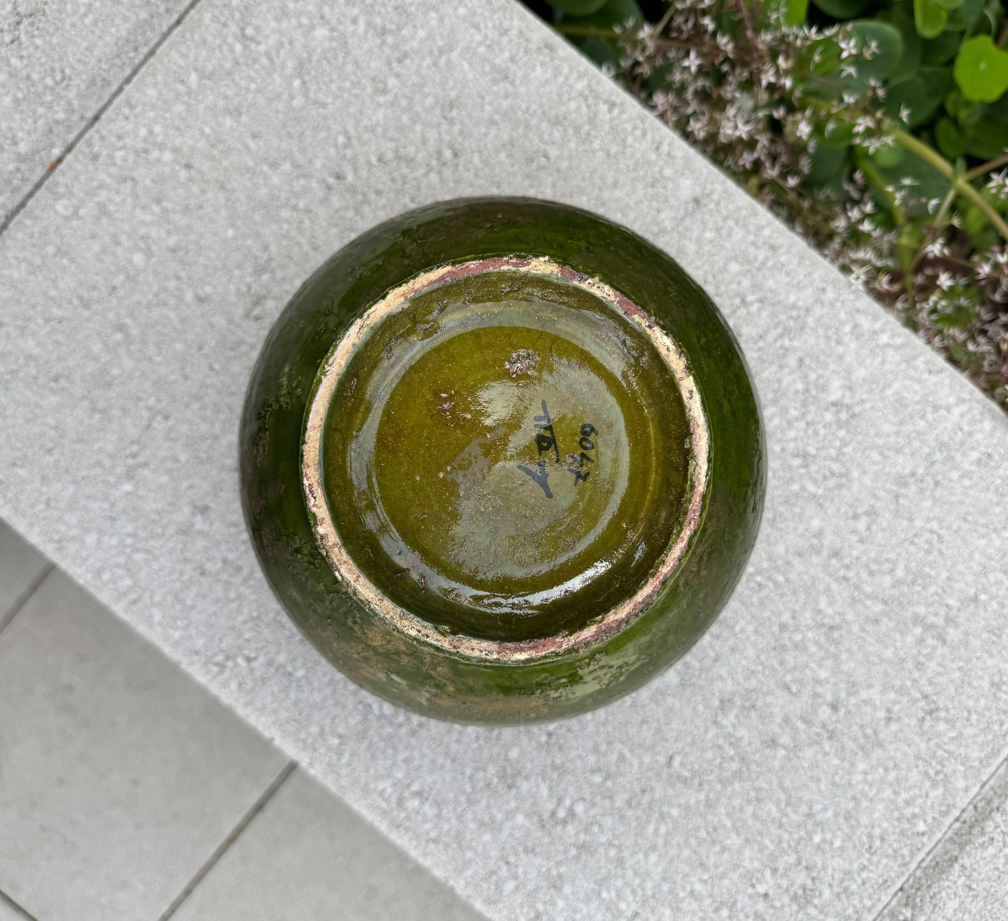 XX secolo Barattolo per zenzero in ceramica verde e oro Raymor, Italia, C.C. 1955 in vendita