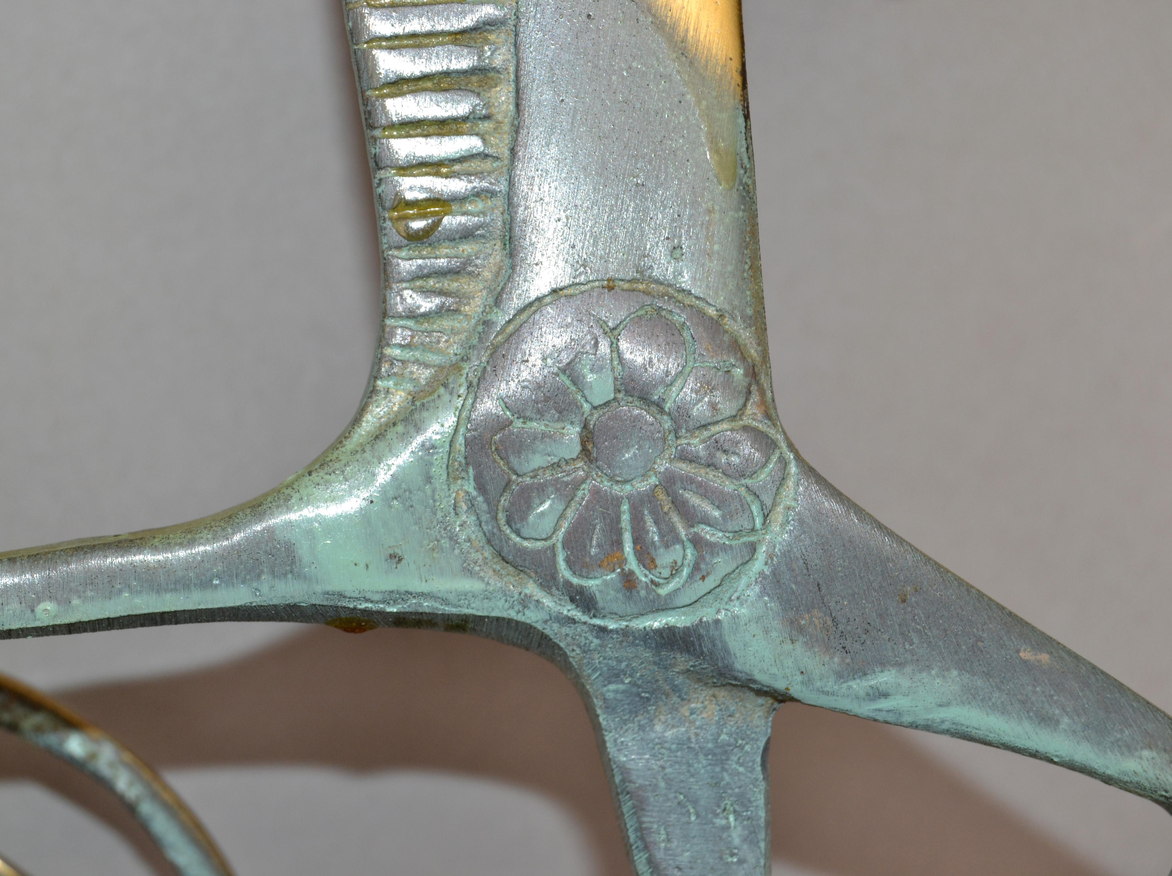 Raymor Italian 1950s Bronze Brass Patina Etruscan Roman Chariot Weinberg Style  5