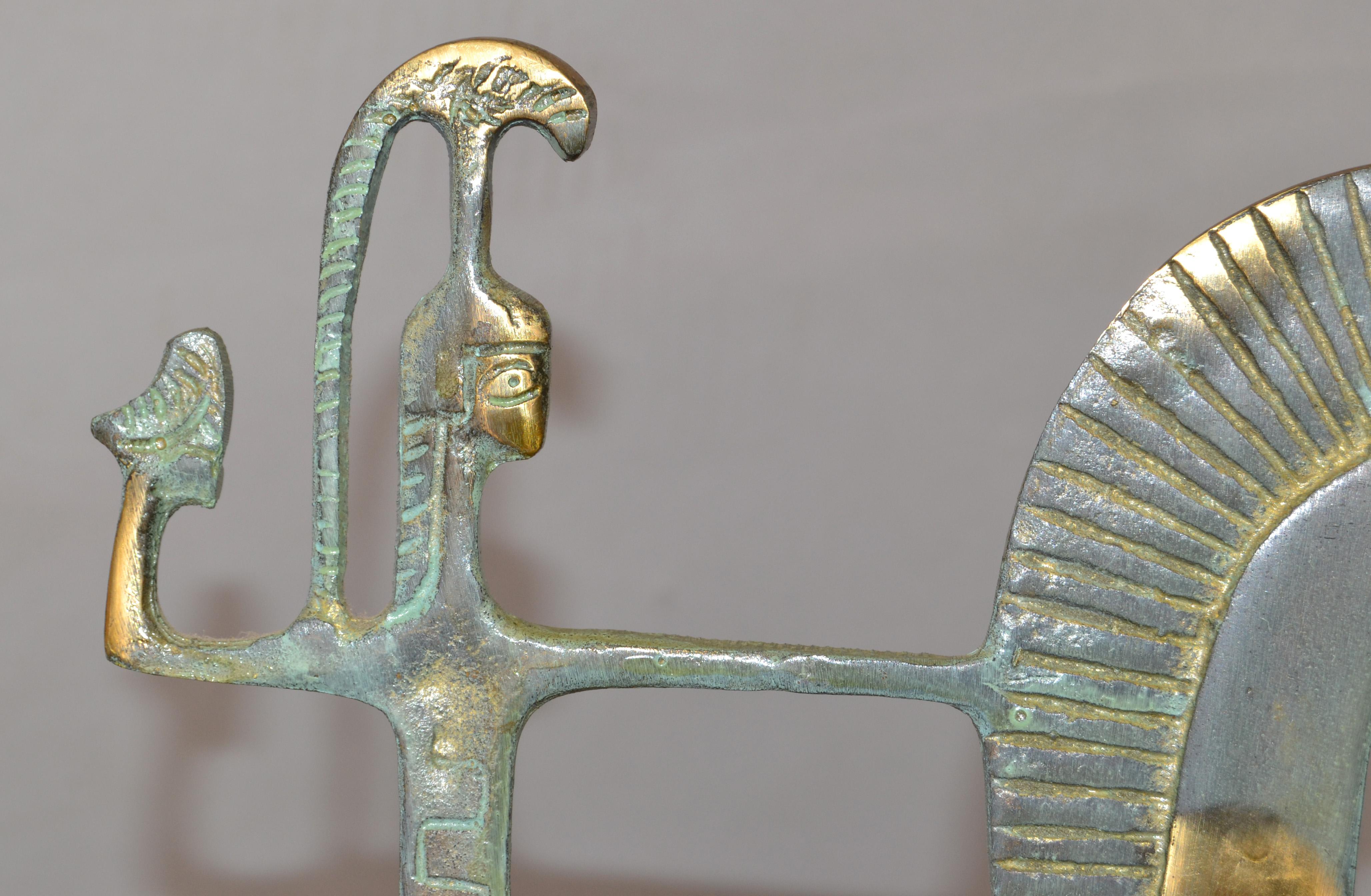 Raymor Italian 1950s Bronze Brass Patina Etruscan Roman Chariot Weinberg Style  2