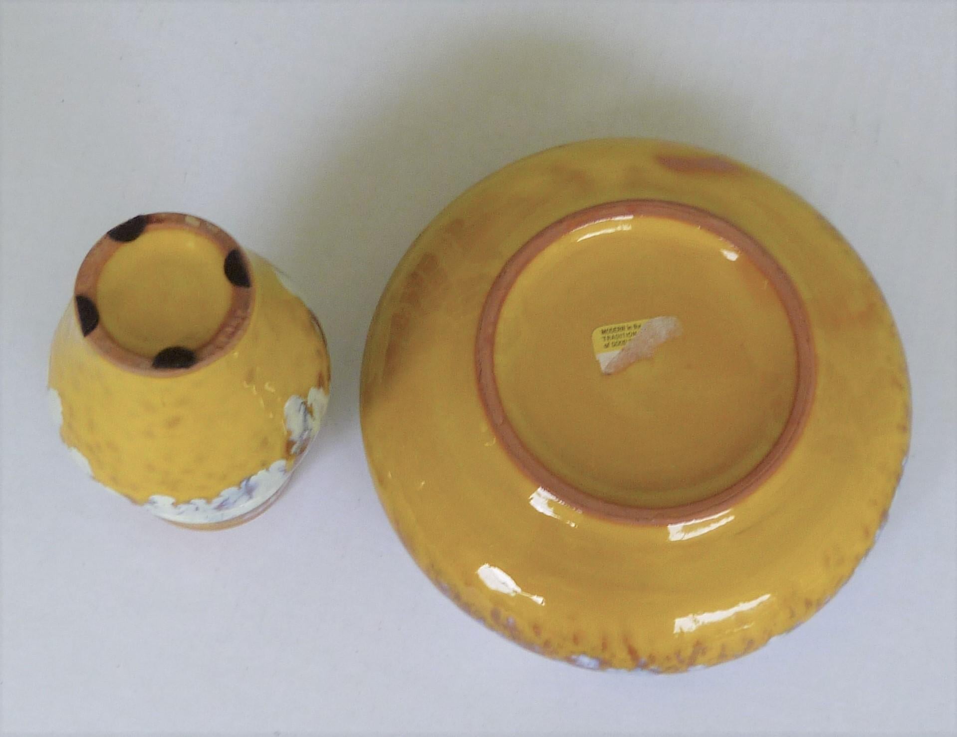 Mid-Century Modern Raymor Italian Midcentury Pottery Ashtray & Lighter by Alvino Bagni for Bitossi