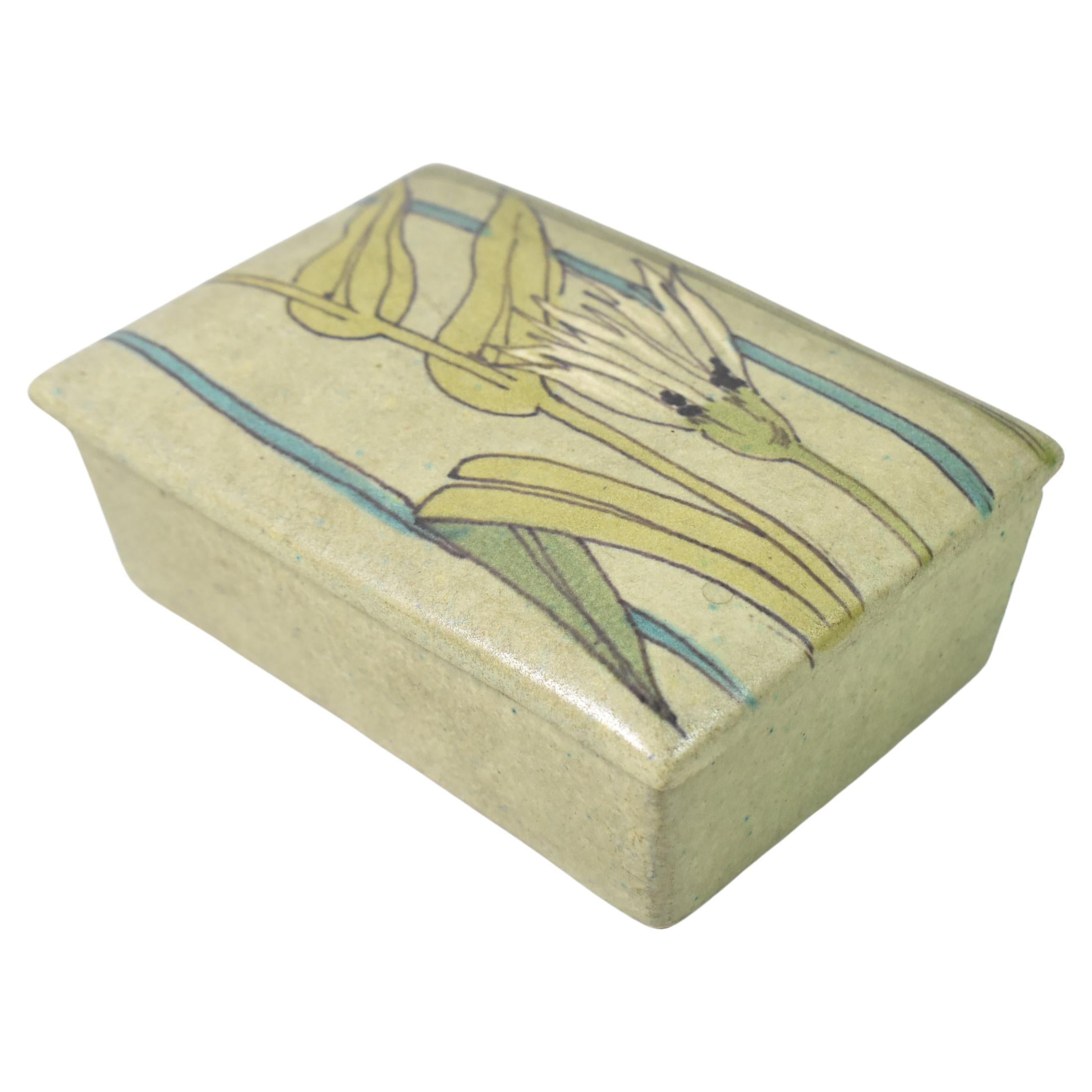 Raymor Lidded Box Organic Botanical Design R1699 Italy