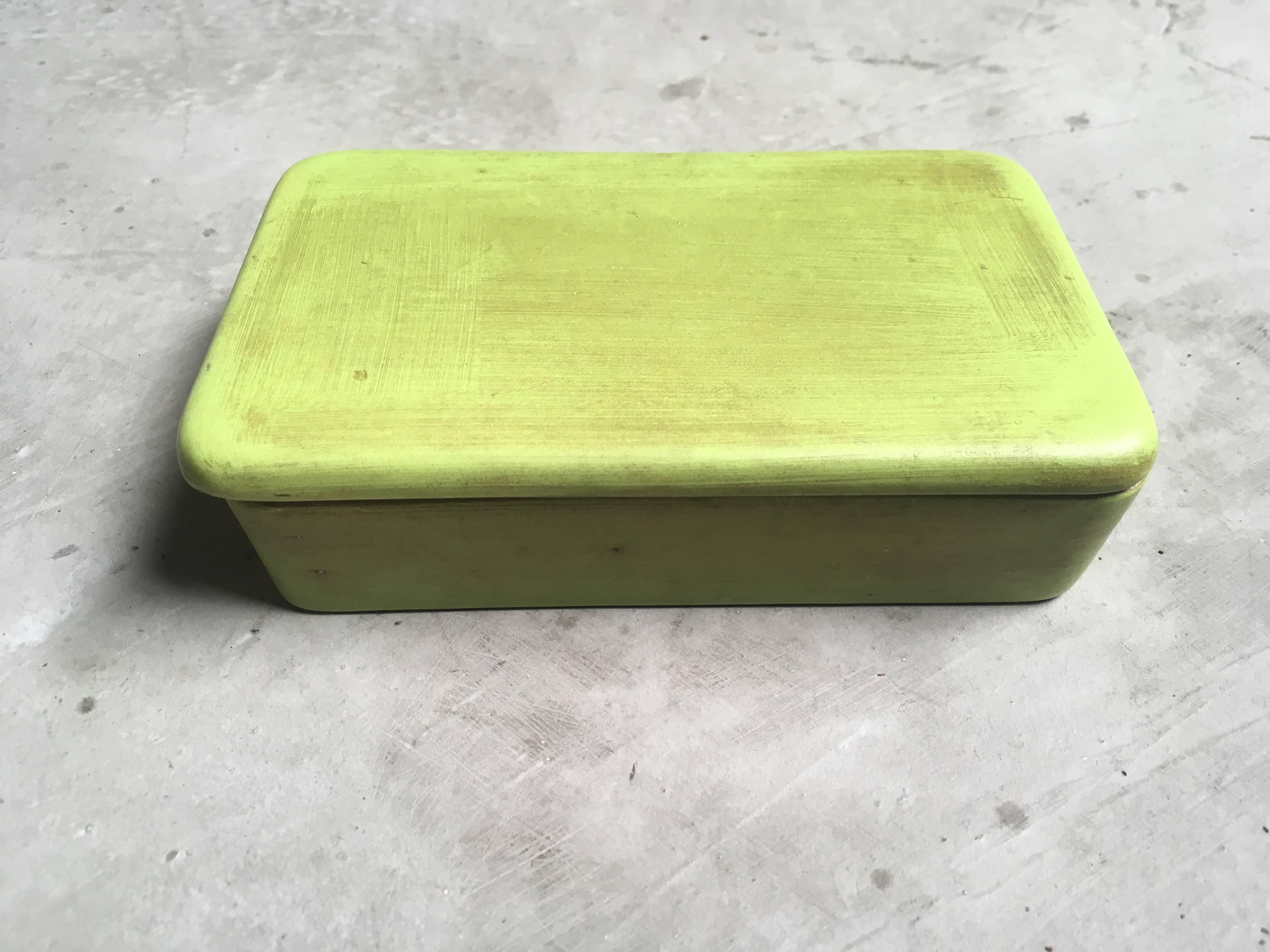 Italian Raymor Lime Green Ceramic Box