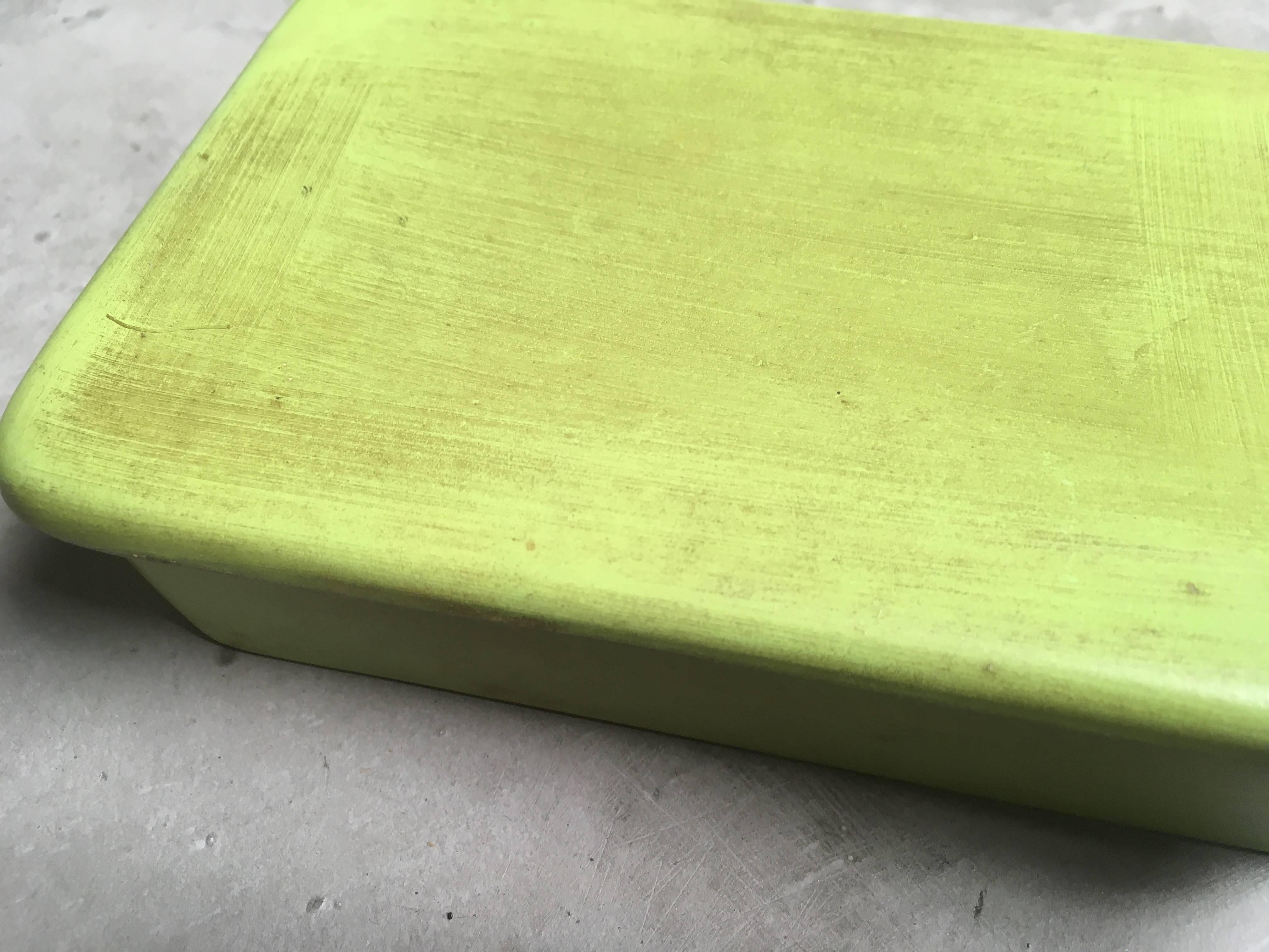 Late 20th Century Raymor Lime Green Ceramic Box