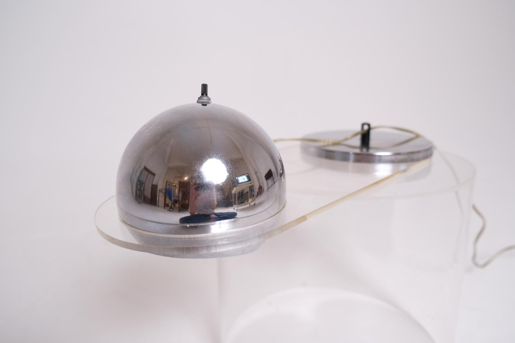 20th Century Raymor No. 7 Chrome and Lucite Counterweight Piano Lamp, 1960s For Sale