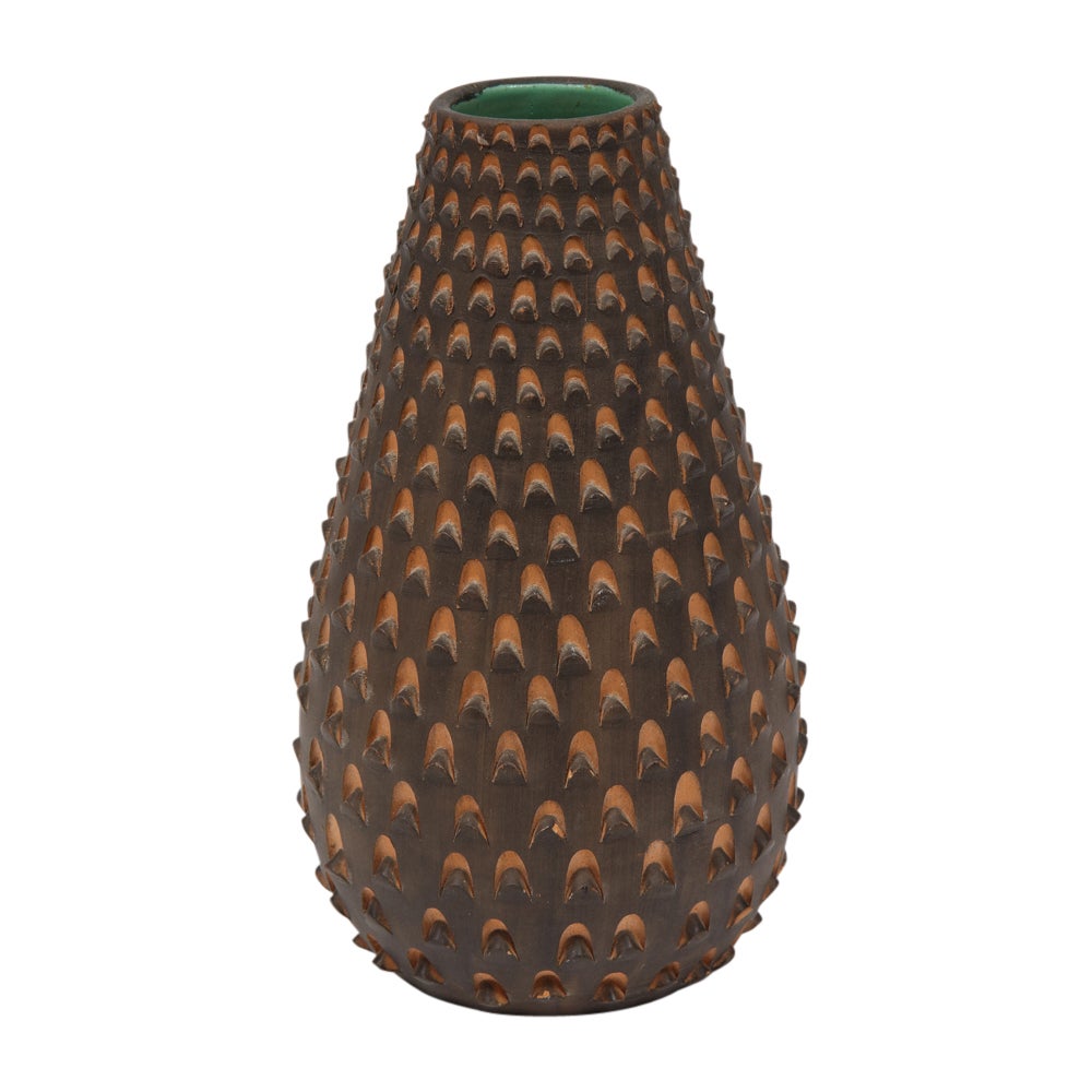 Vaso Raymor con pigna, ceramica, marrone e turchese in vendita