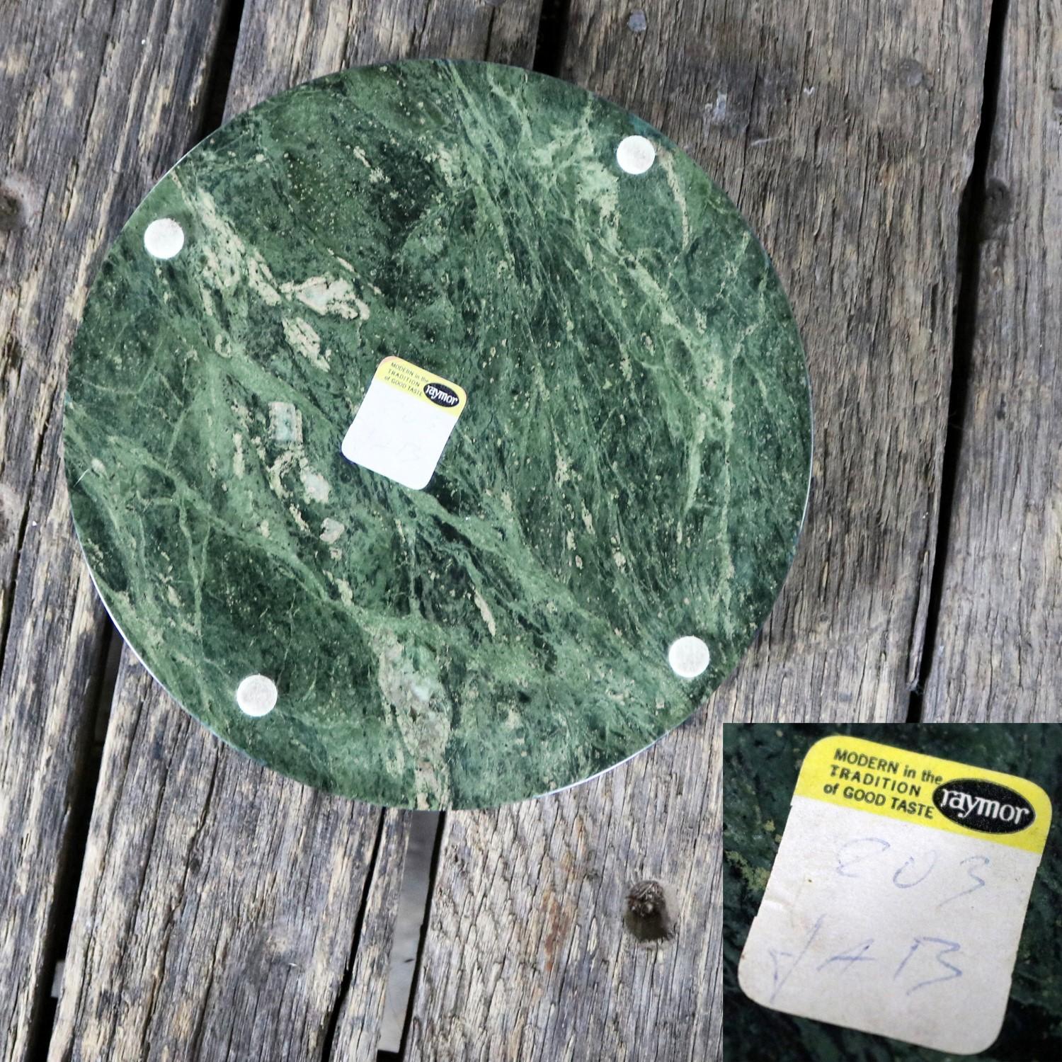 Raymor Round Green Marble Ashtray Vintage Mid-Century Modern 3