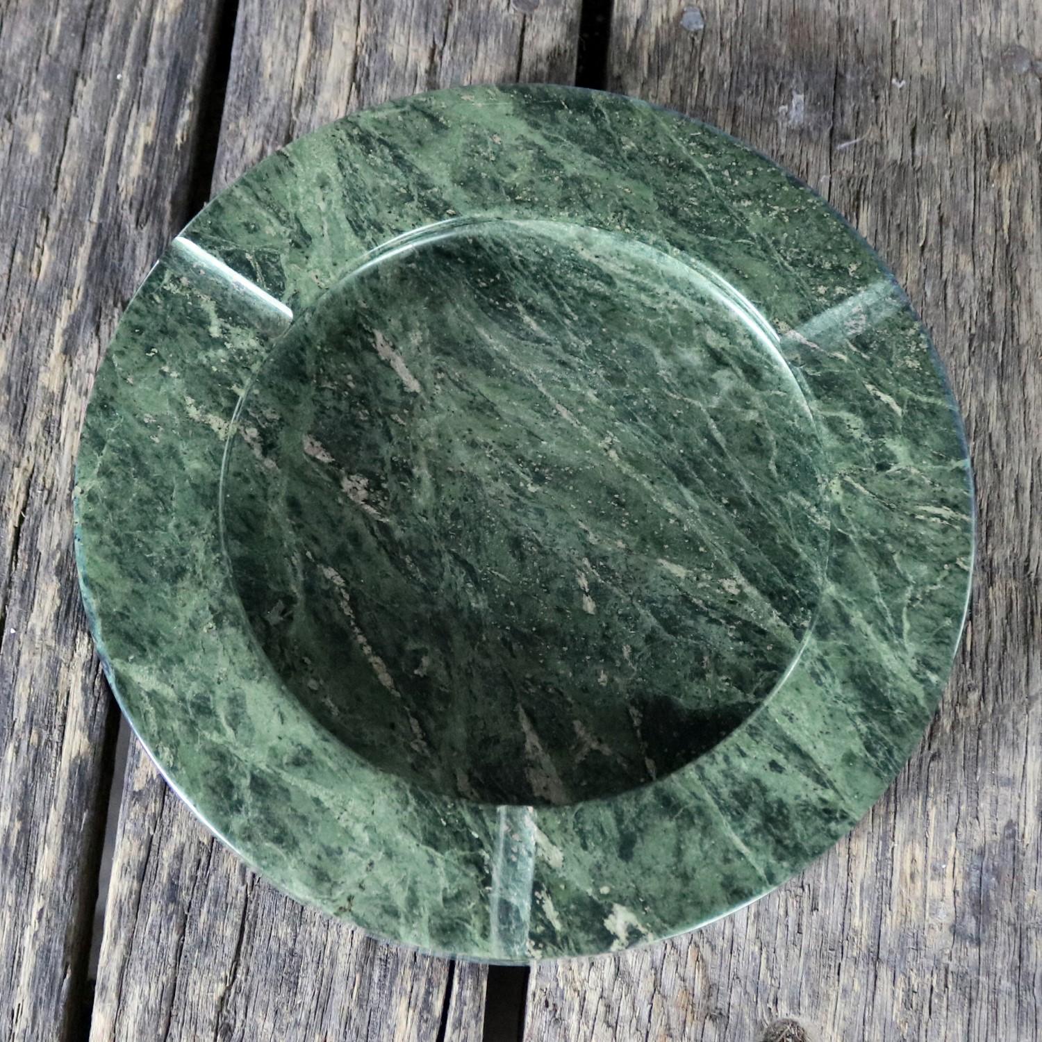 Raymor Round Green Marble Ashtray Vintage Mid-Century Modern 1
