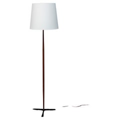 Lampadaire en teck sculpté et fer, Raymor, Italie