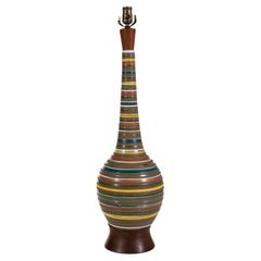 Raymor Striped Multicolor Ceramic Table Lamp