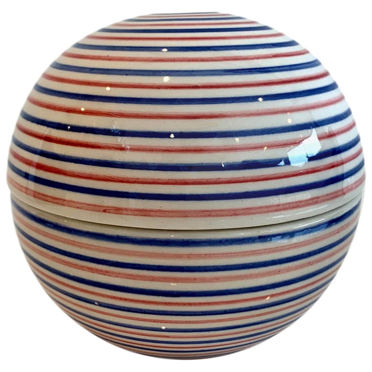 Raymor Striped Spherical Box at 1stDibs