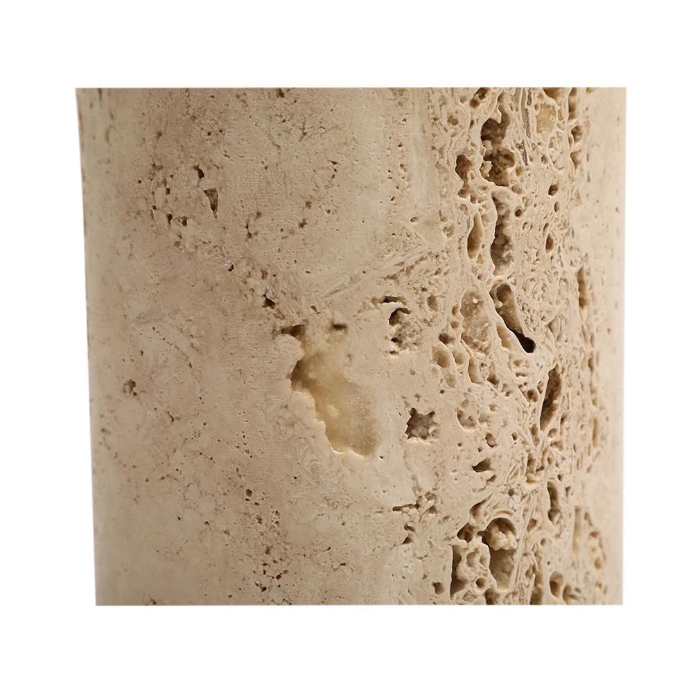 Hand-Crafted Raymor Travertine Vase, Signed For Sale