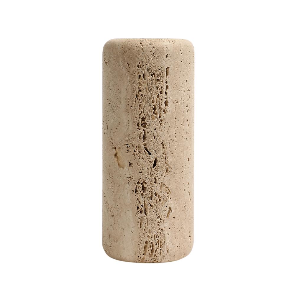 Raymor Travertine Vase, Signed In Good Condition For Sale In New York, NY