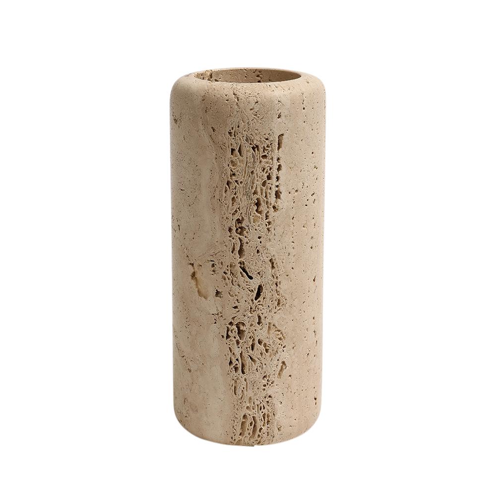 Late 20th Century Raymor Travertine Vase, Signed For Sale