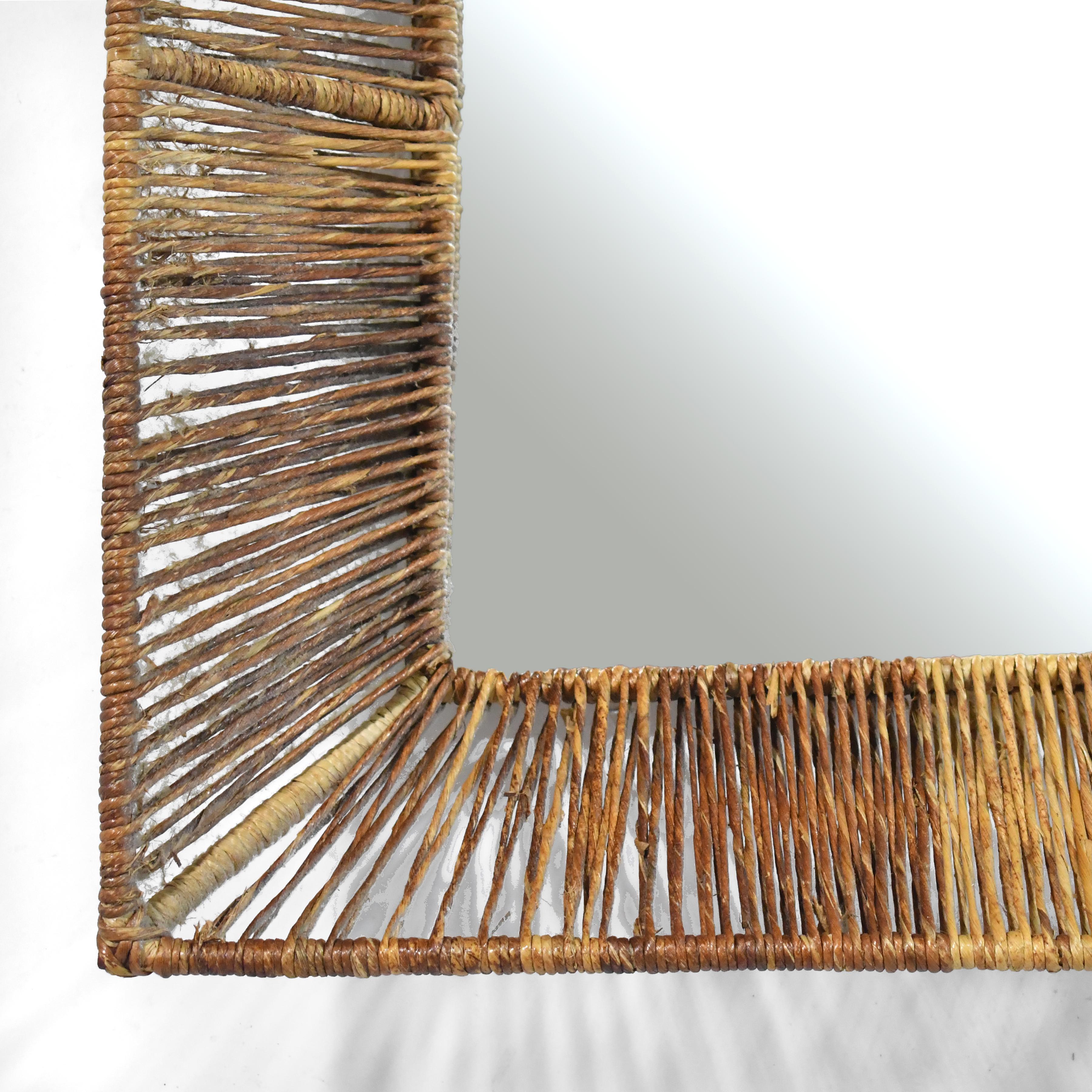 Papercord Raymor Wall Mirror attributed to Arthur Umanoff For Sale