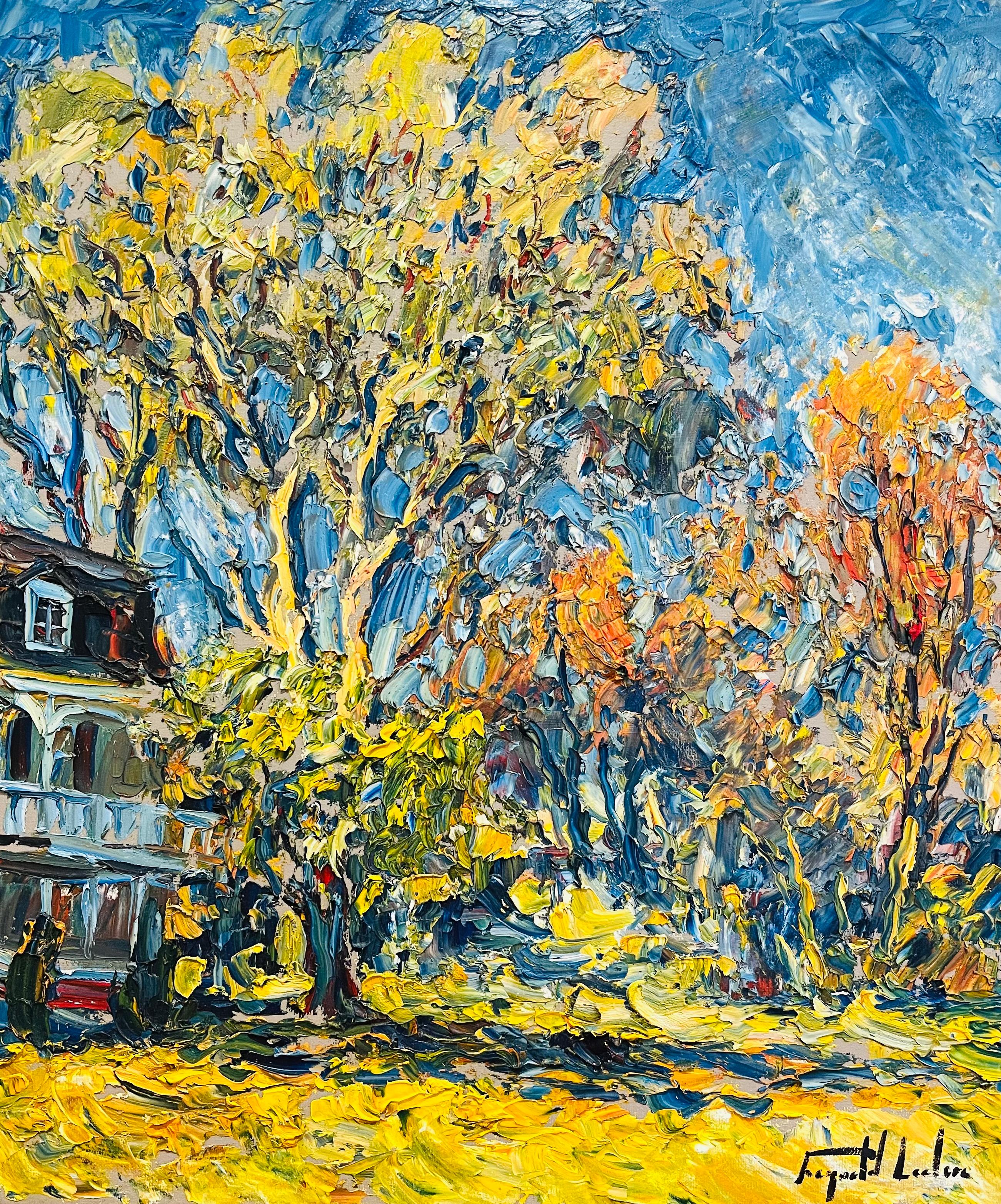 Raynald Leclerc Landscape Painting – Au Pied de L'Orme Sainte-Pétronille