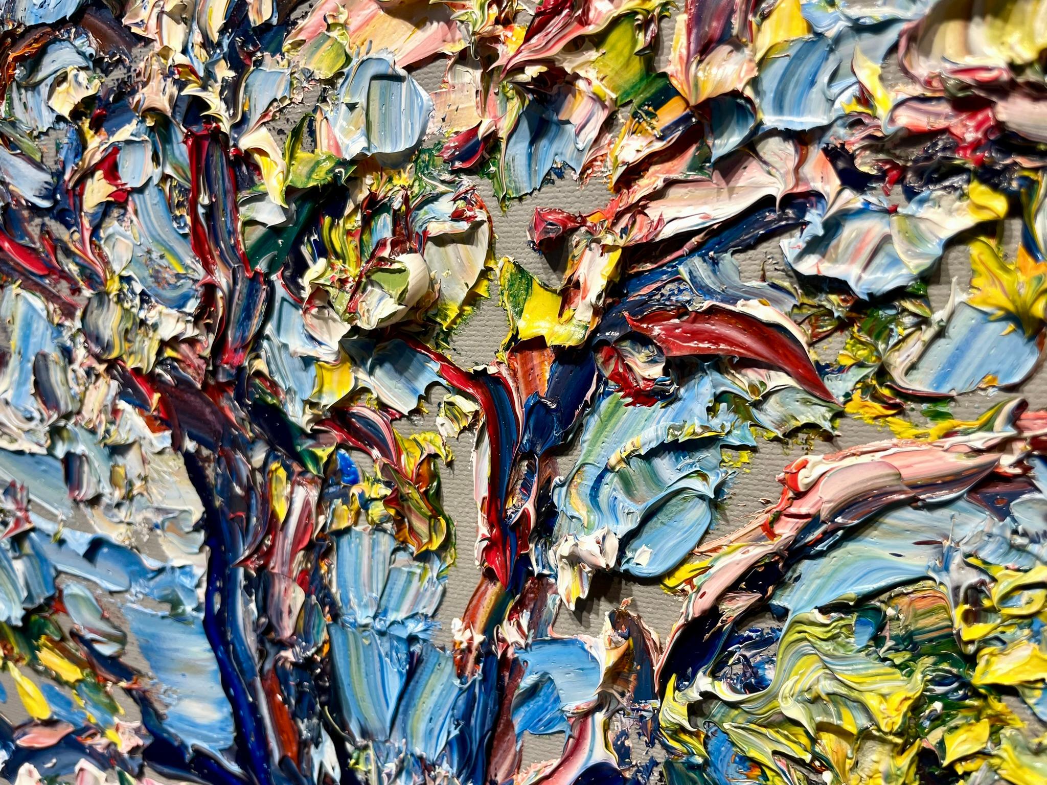 Pommiers en fleurs, Ile d'Orléans, Québec - Painting de Raynald Leclerc