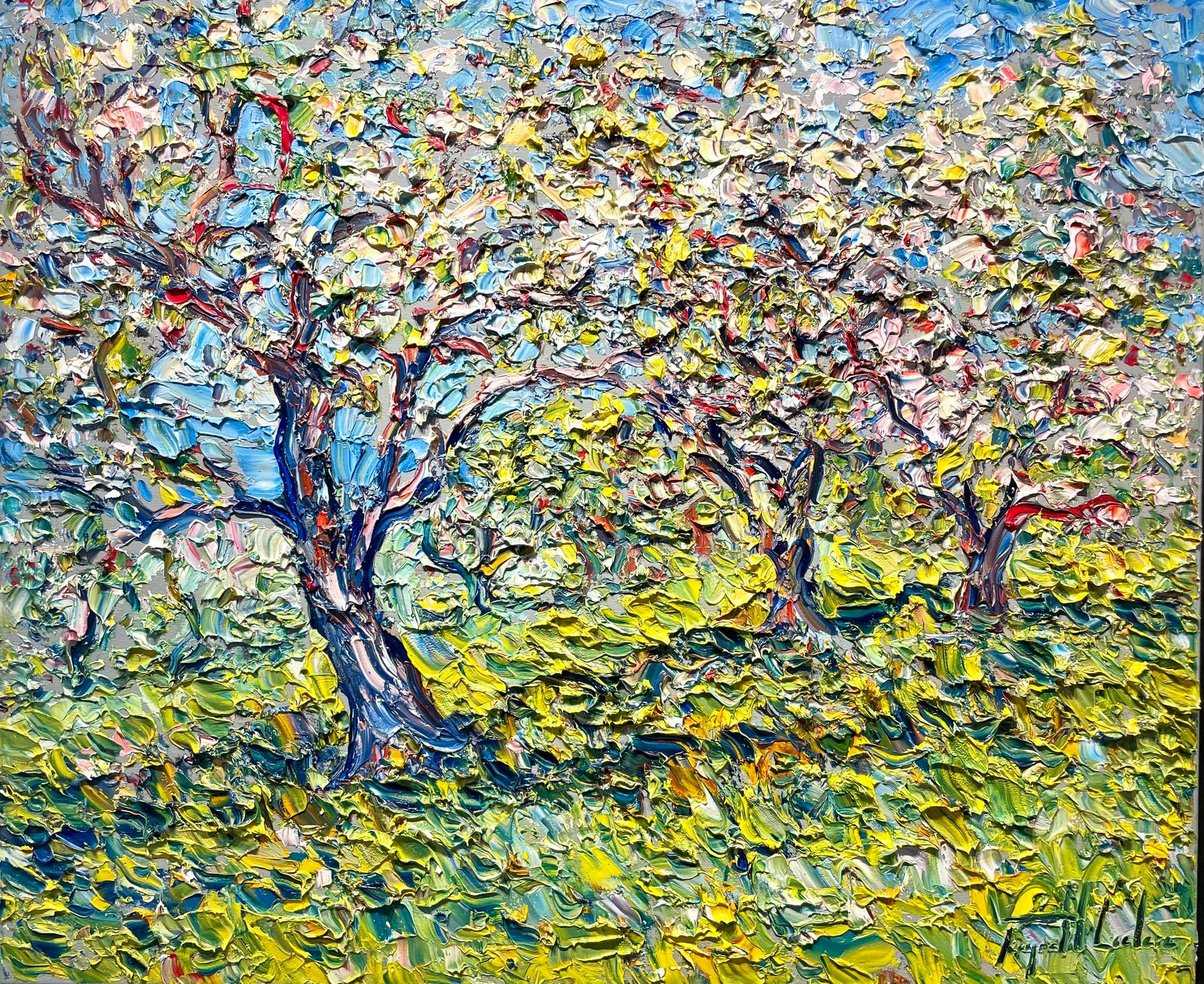 Landscape Painting Raynald Leclerc - Pommiers en fleurs, Ile d'Orléans, Québec