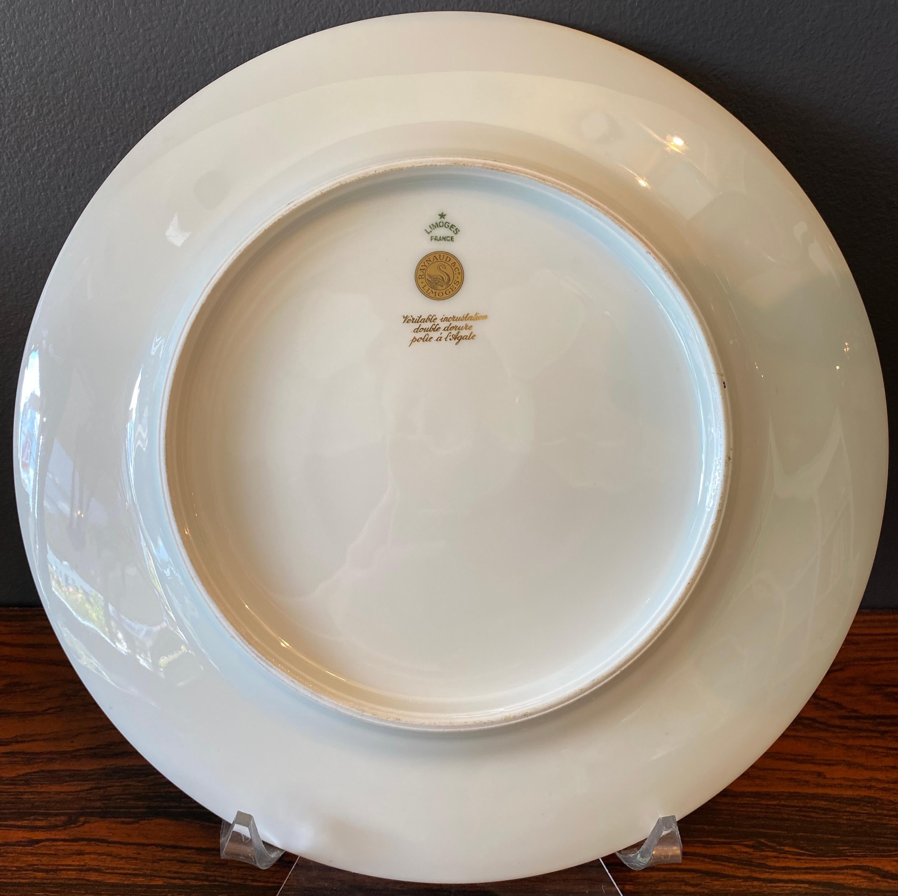 French Set of 36 Dinner Plates - Raynaud Incrustation Duchesse China  by Limoges  For Sale