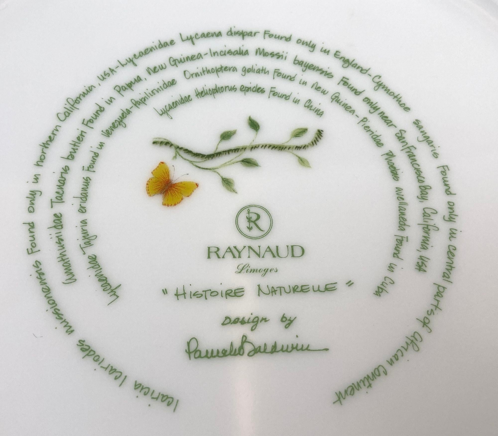 Juego de porcelana Raynaud Limoges Francia Histoire Naturelle Diseño de Pamela Baldwin en venta 6