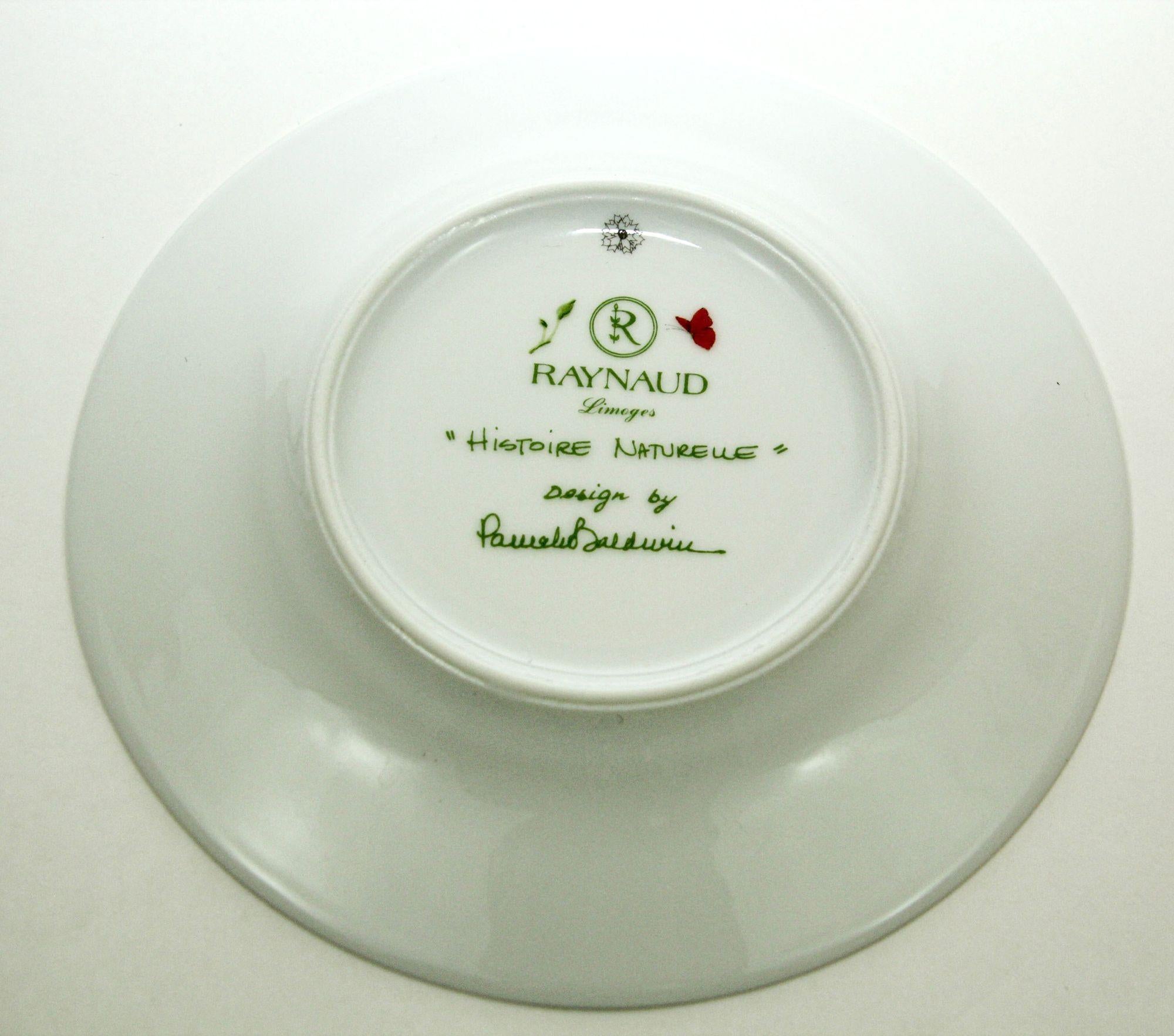 Juego de porcelana Raynaud Limoges Francia Histoire Naturelle Diseño de Pamela Baldwin en venta 2