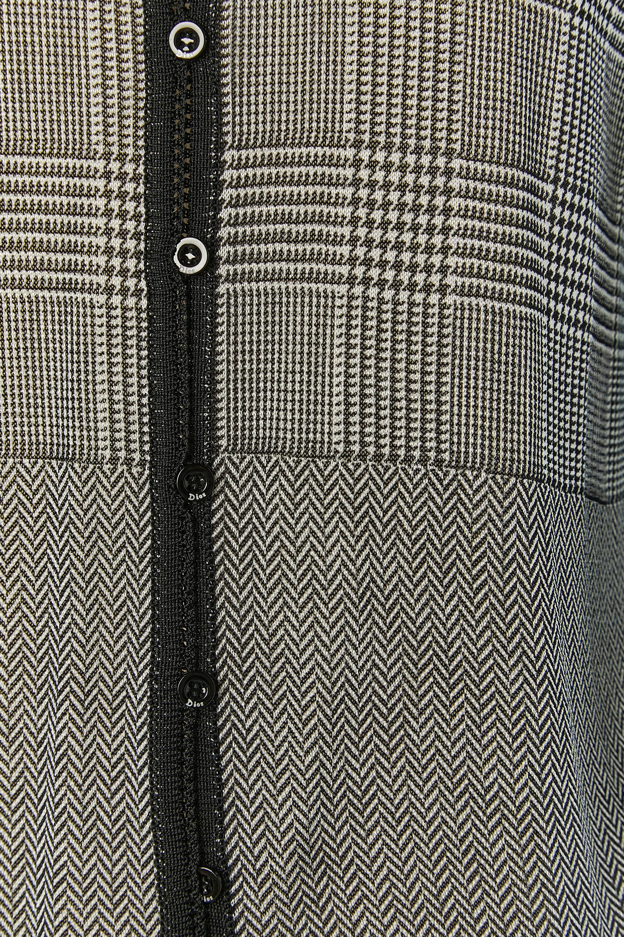 Chaqueta de punto de rayón con estampado Príncipe de Galles CHRISTIAN DIOR Boutique Gris en venta