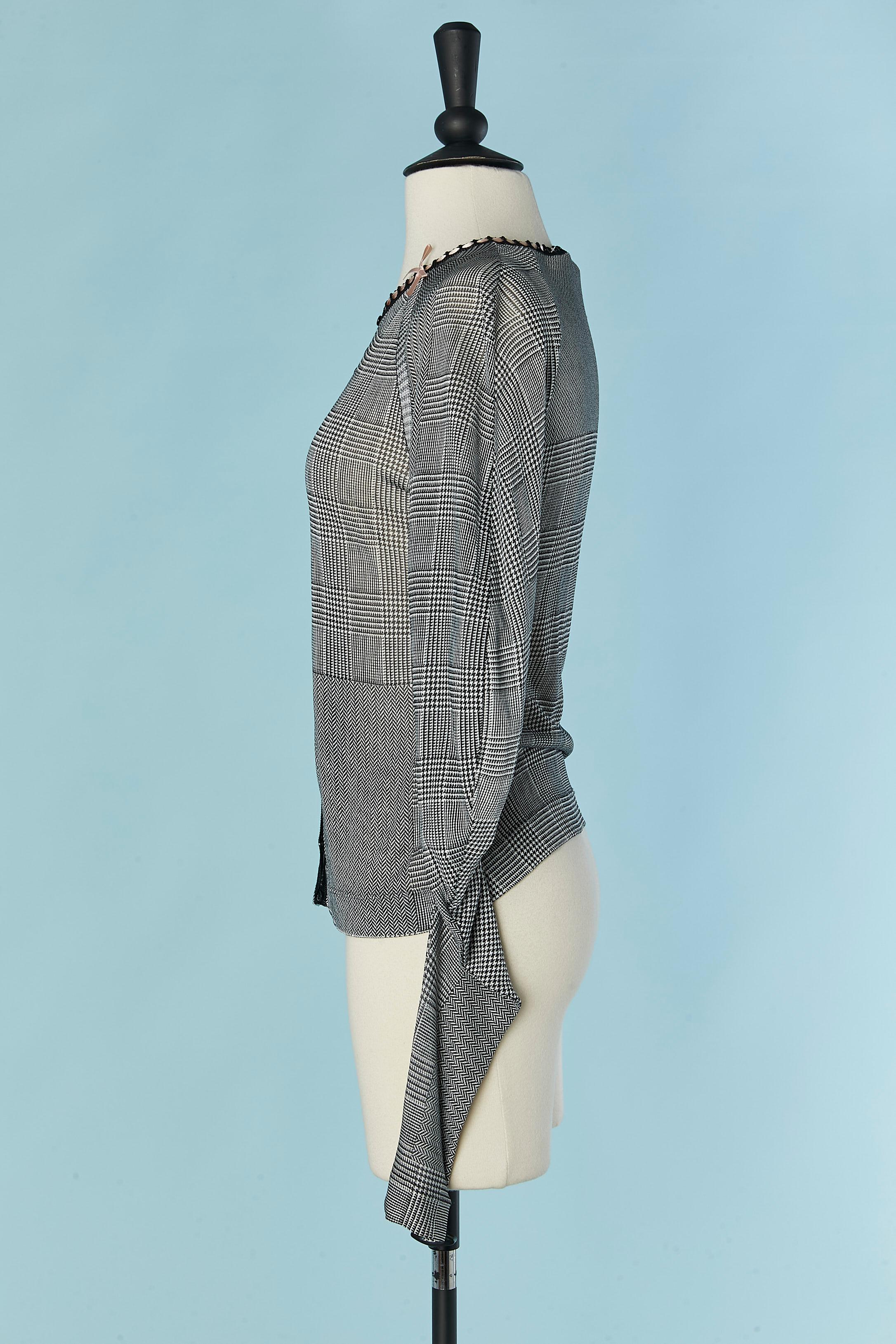 Chaqueta de punto de rayón con estampado Príncipe de Galles CHRISTIAN DIOR Boutique en Excelente estado para la venta en Saint-Ouen-Sur-Seine, FR